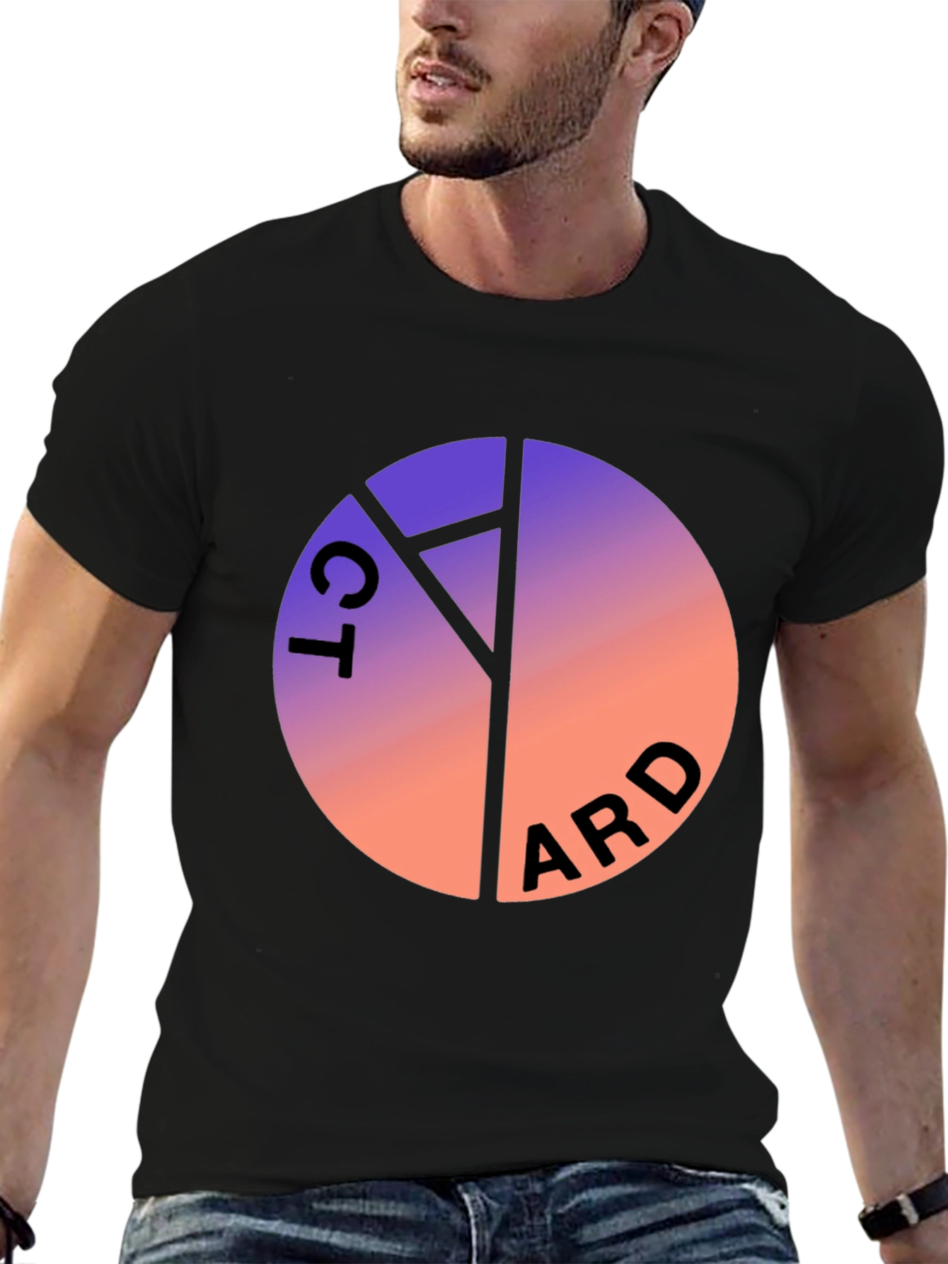 Gradient Circle Graphic Tee - Cool Casual Style