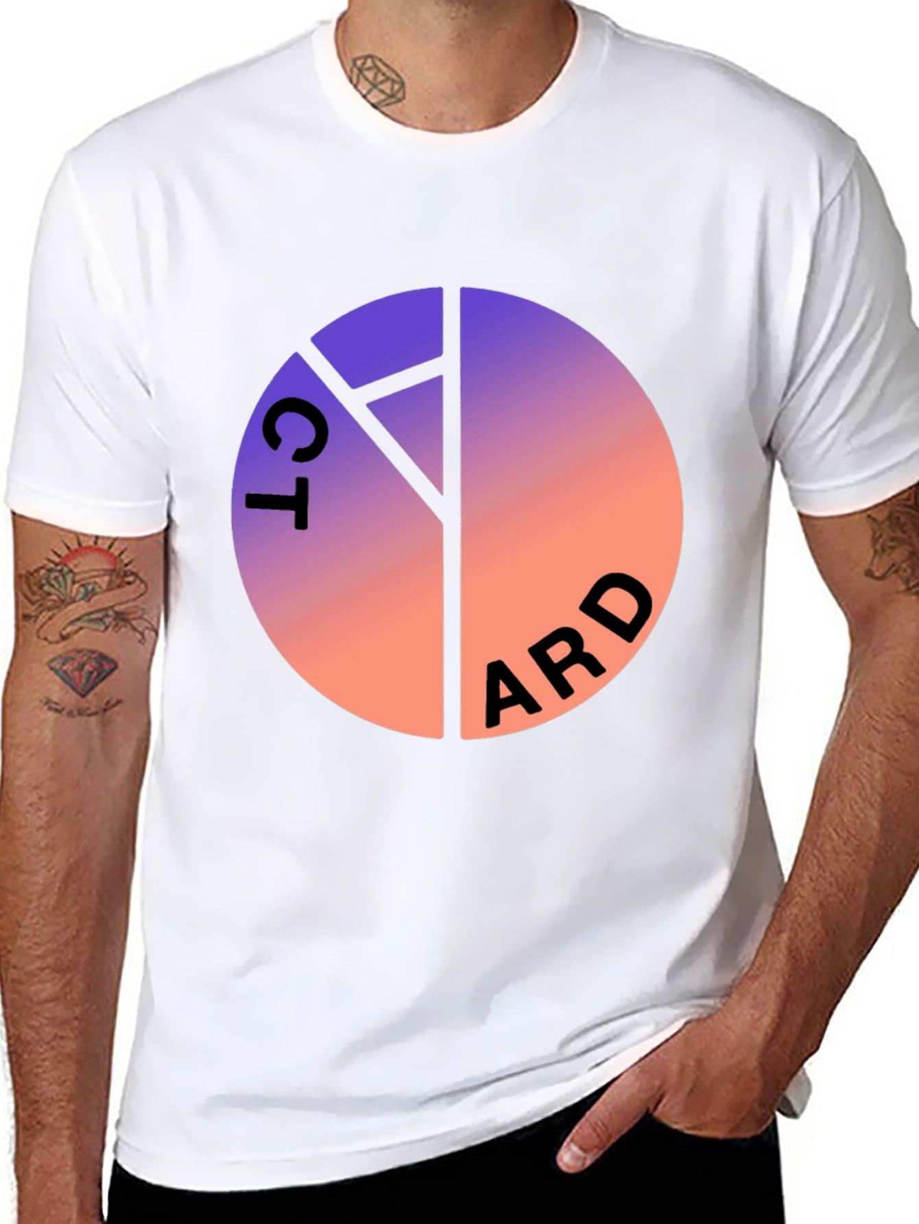 Gradient Circle Graphic Tee - Cool Casual Style