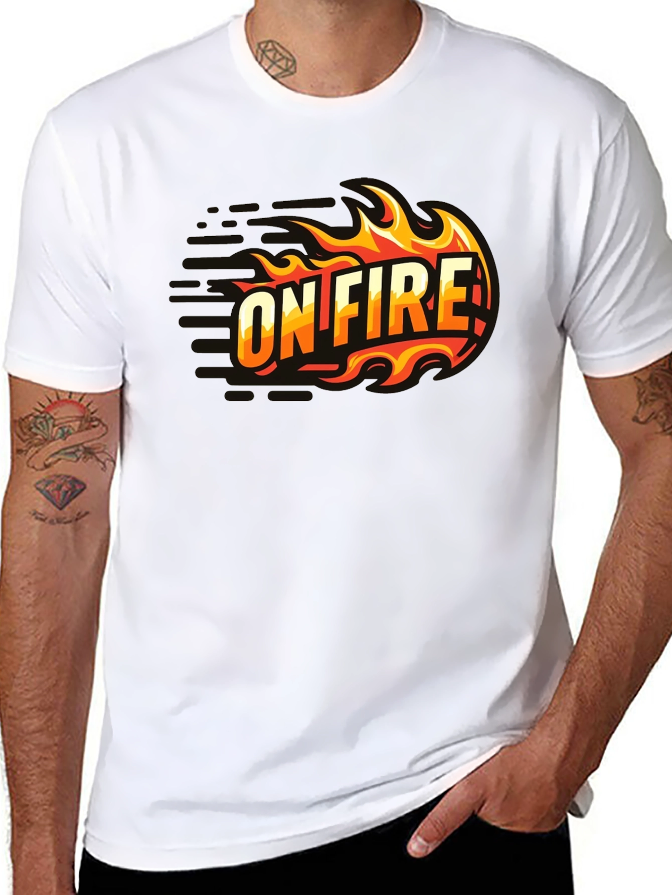 On Fire Graphic T-Shirt - Black Cotton Tee