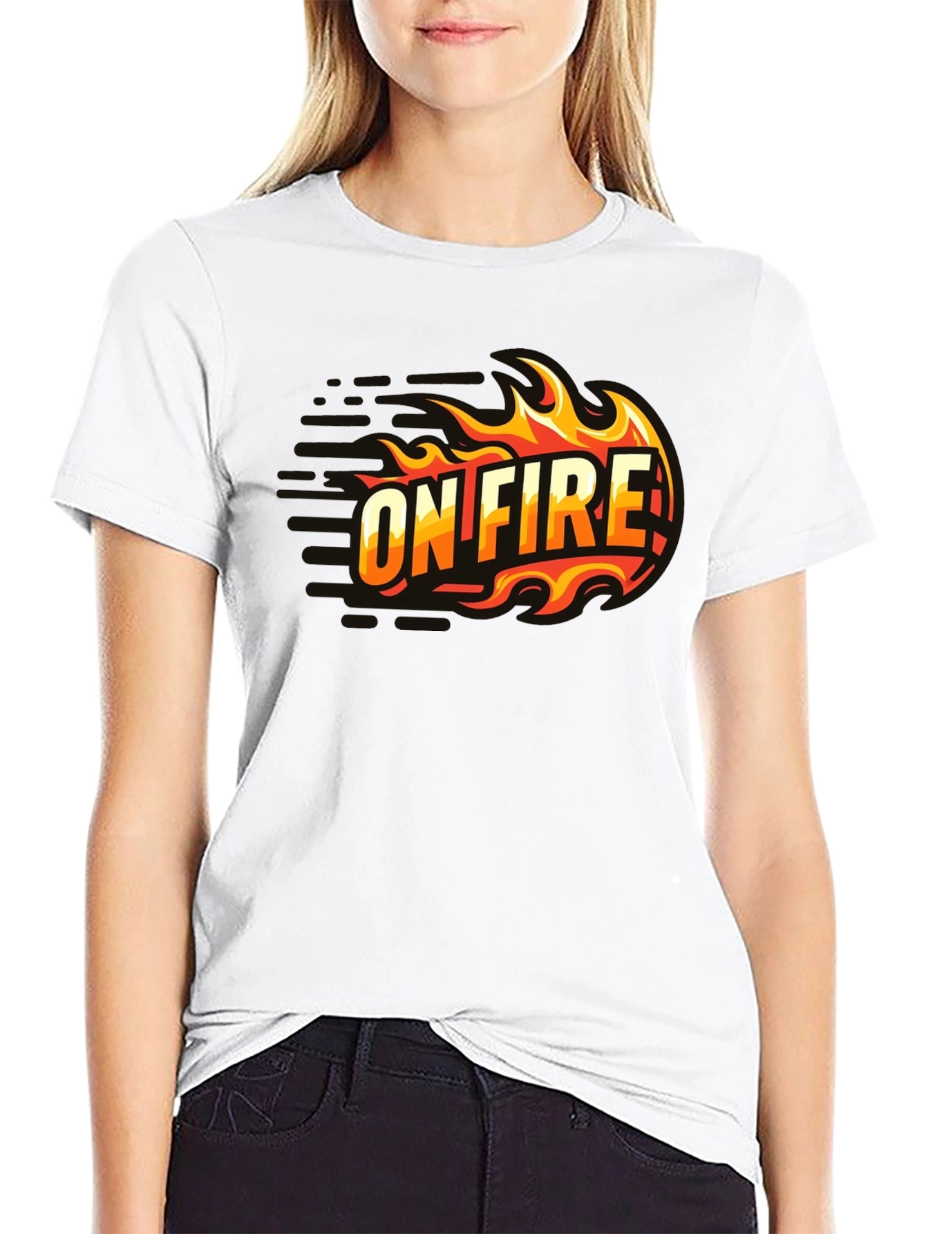 On Fire Graphic T-Shirt - Black Cotton Tee