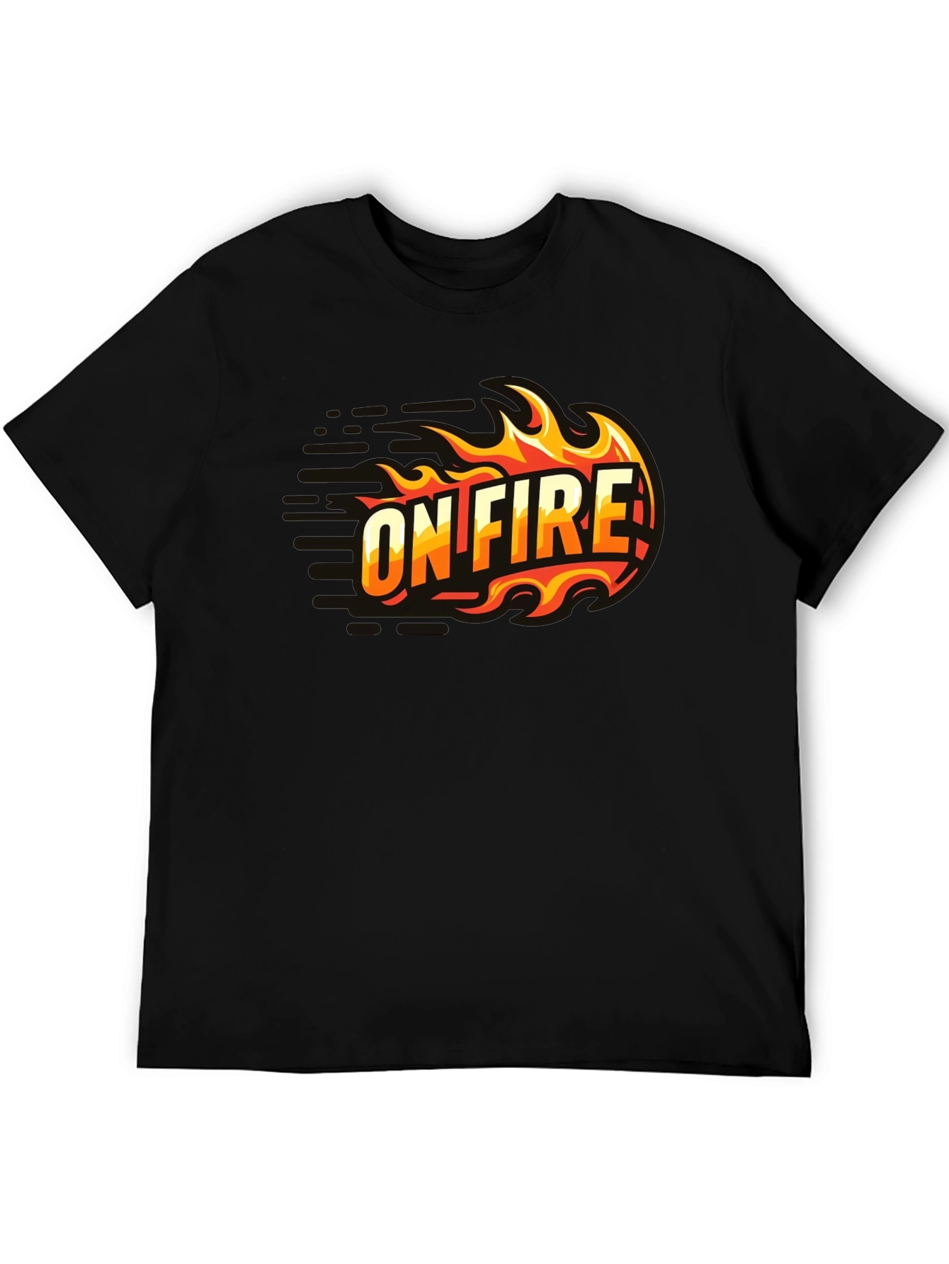 On Fire Graphic T-Shirt - Black Cotton Tee