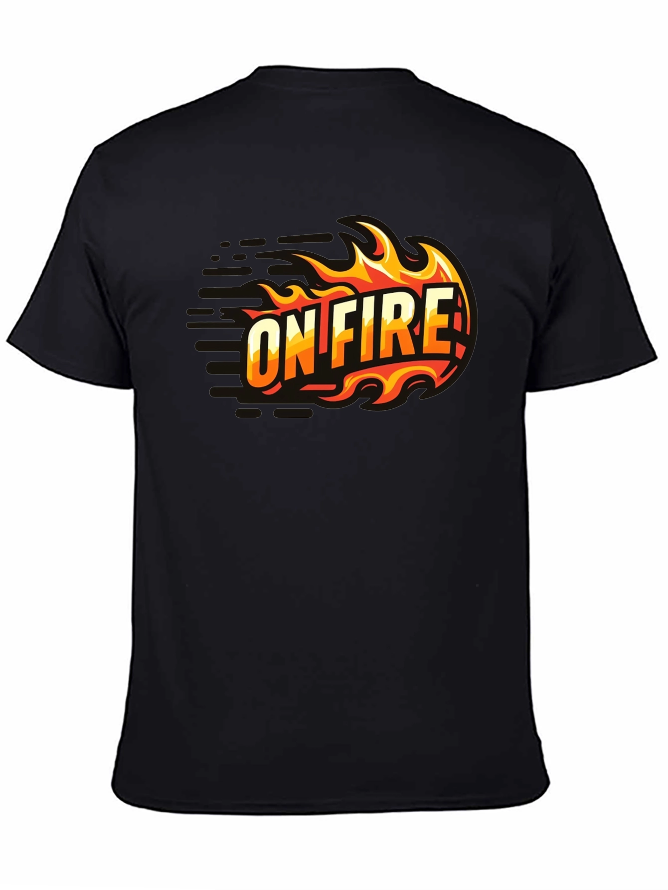 On Fire Graphic T-Shirt - Black Cotton Tee