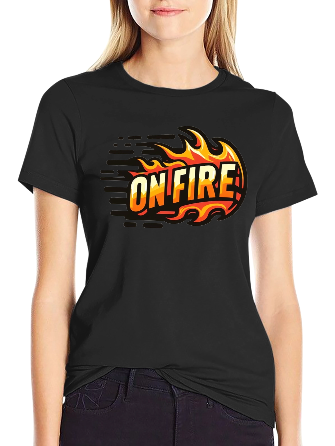 On Fire Graphic T-Shirt - Black Cotton Tee