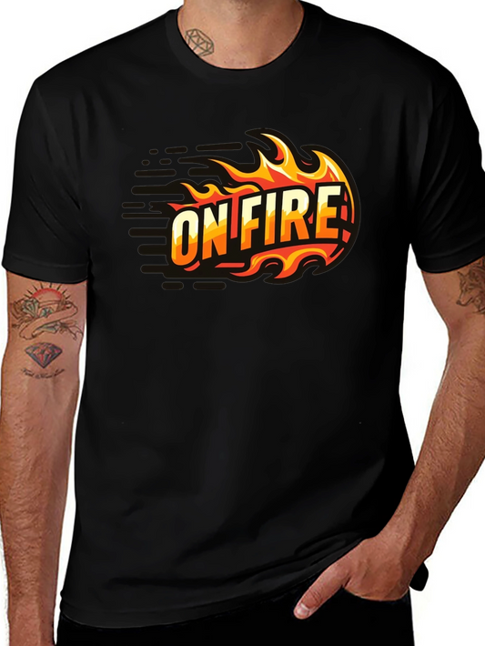 On Fire Graphic T-Shirt - Black Cotton Tee