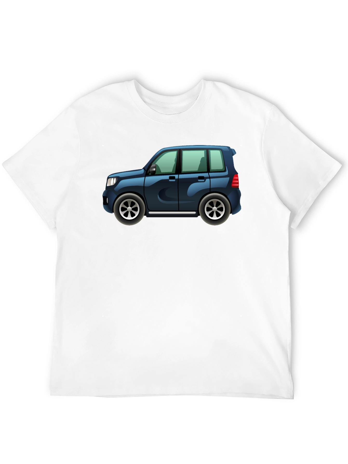 Cartoon Car Graphic Tee - Black Cotton Casual Shirt