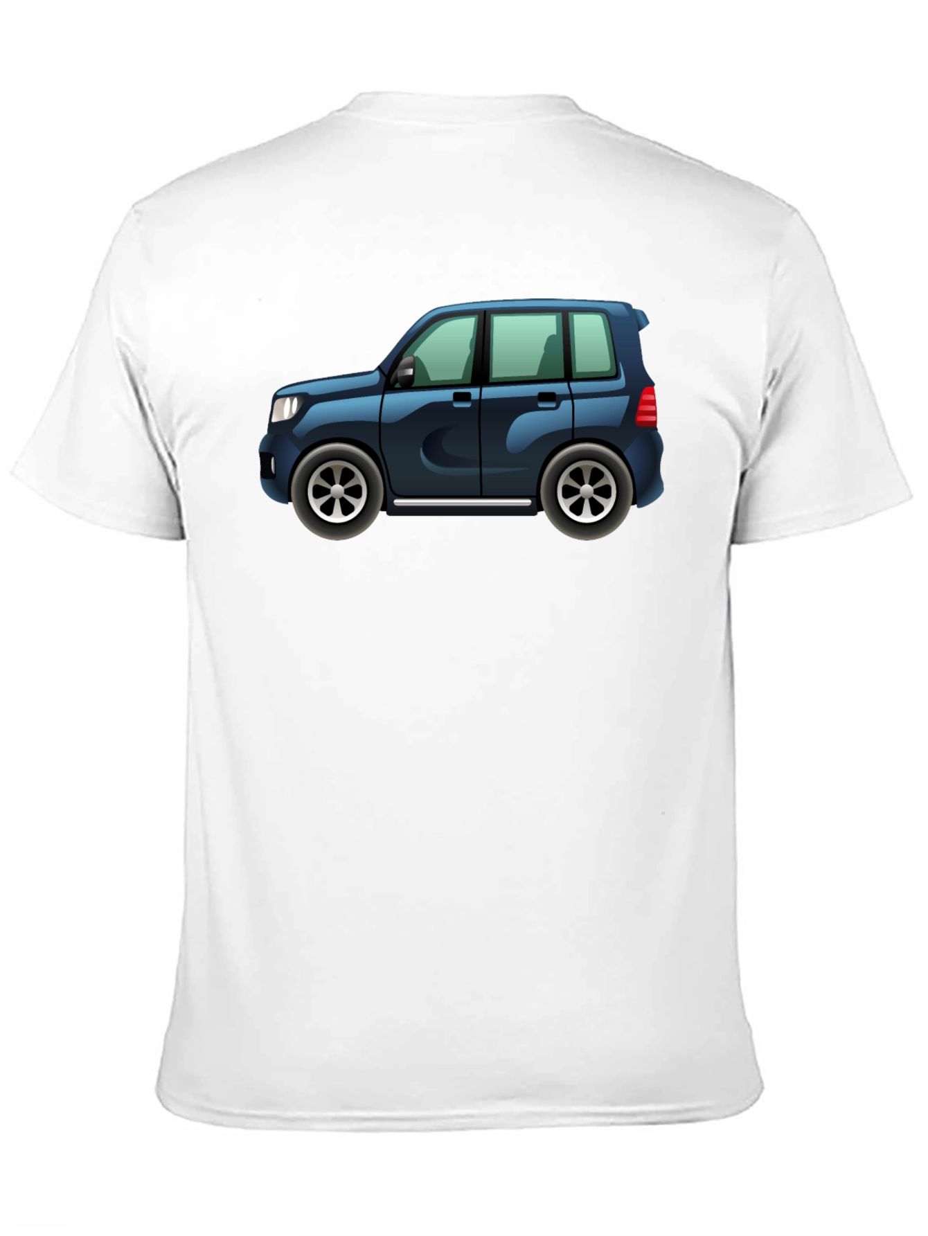 Cartoon Car Graphic Tee - Black Cotton Casual Shirt