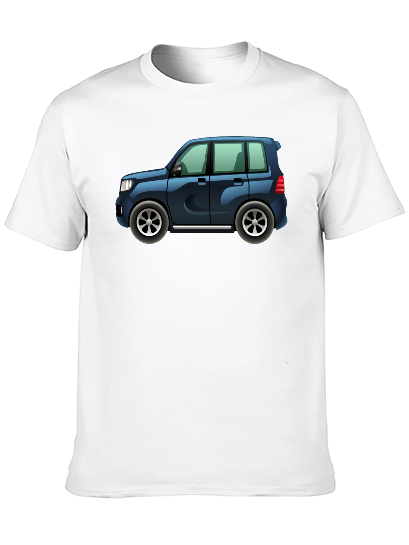 Cartoon Car Graphic Tee - Black Cotton Casual Shirt