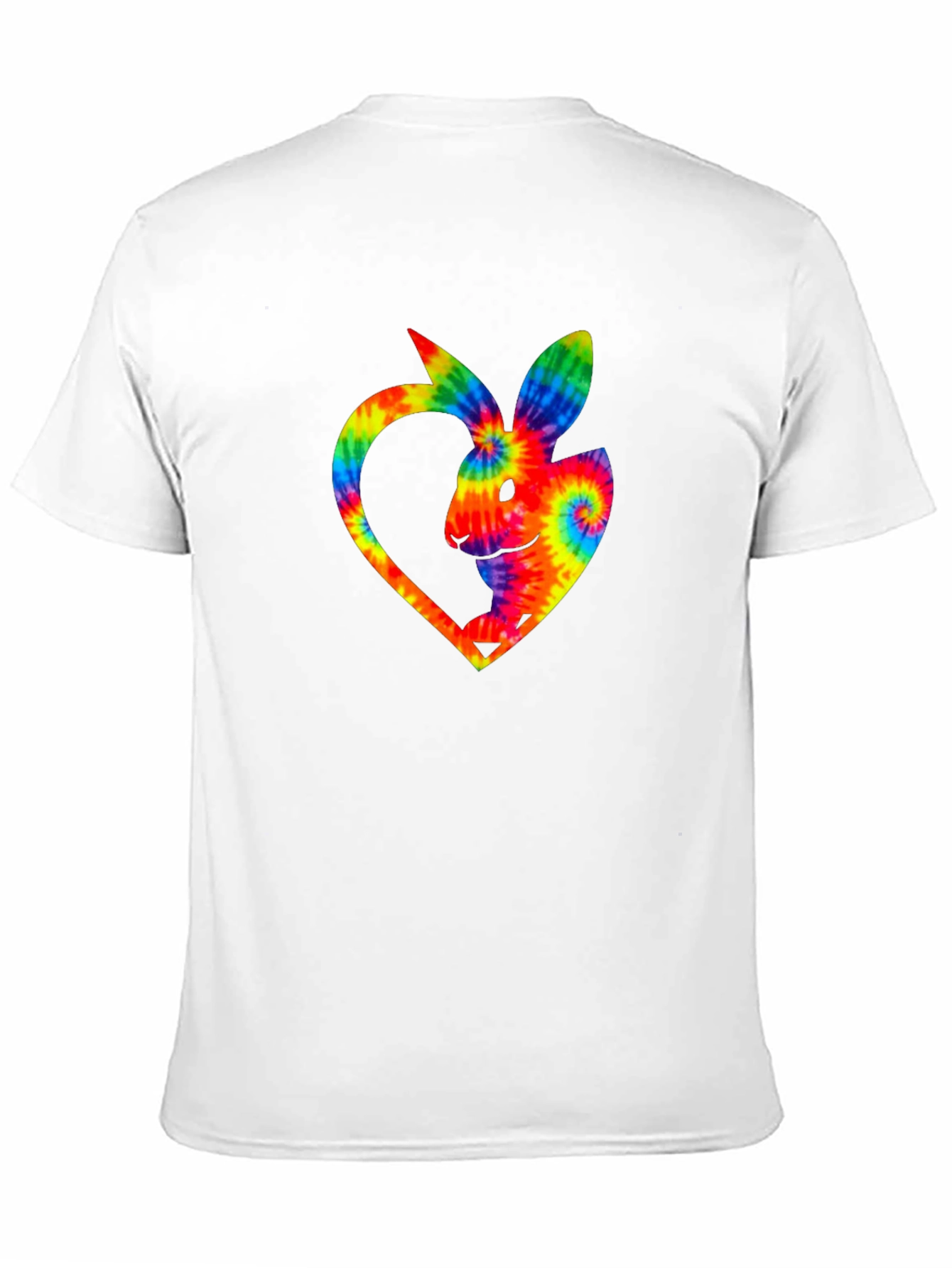 Rainbow Tie-Dye Bunny Heart T-Shirt