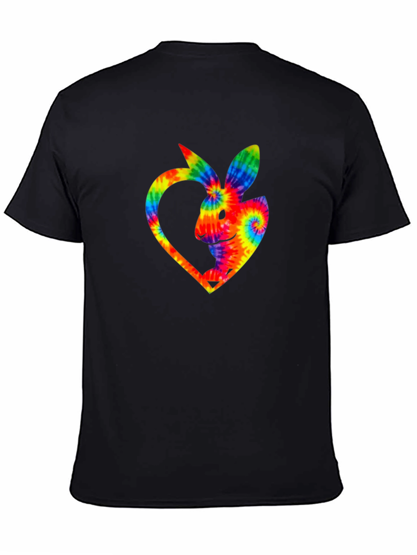 Rainbow Tie-Dye Bunny Heart T-Shirt