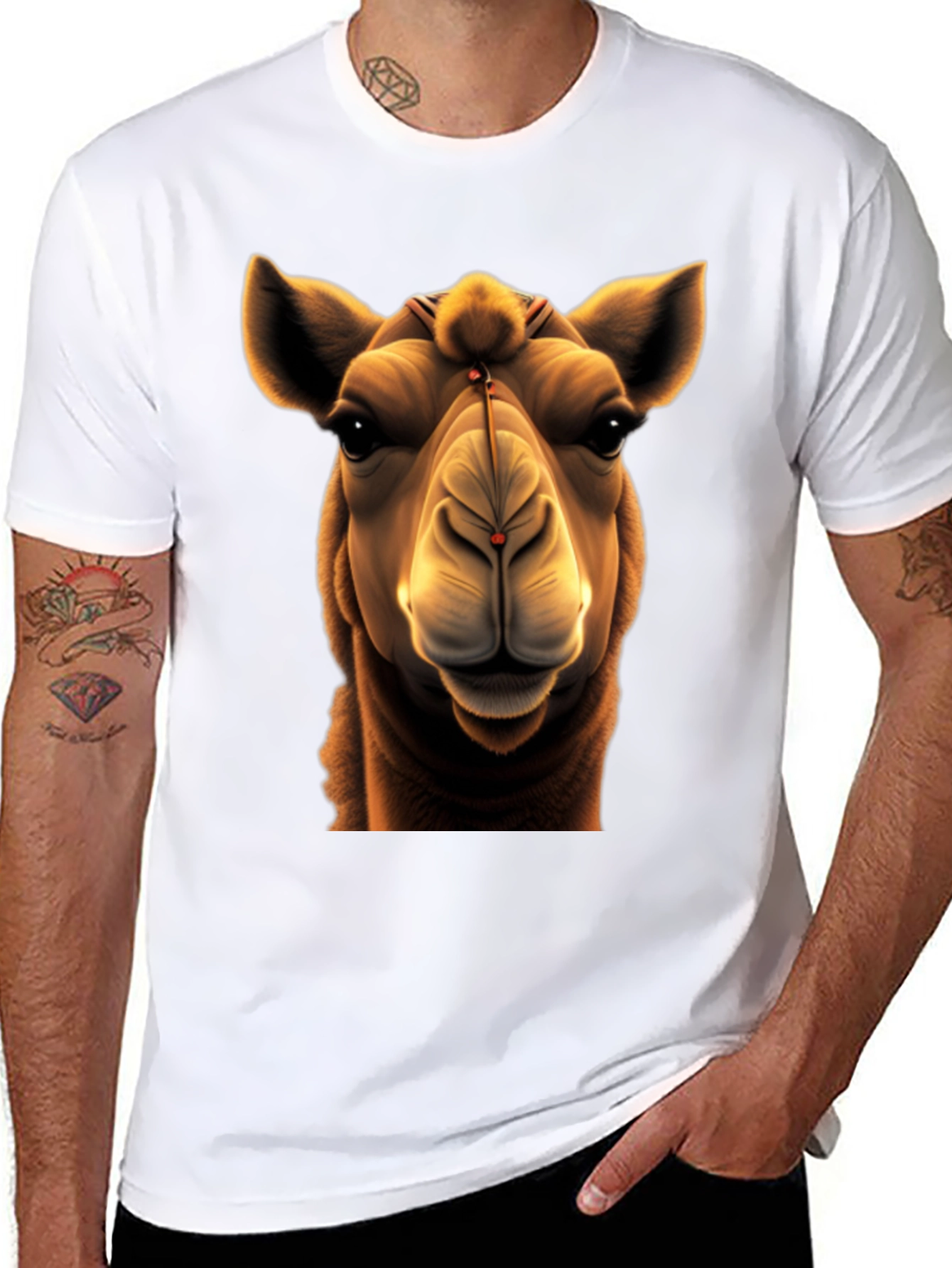 Camel Face Graphic T-Shirt - Unisex Cotton Tee