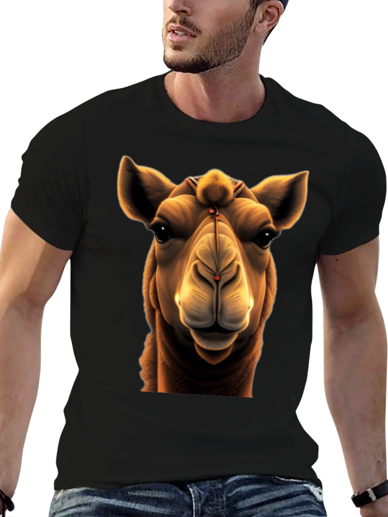 Camel Face Graphic T-Shirt - Unisex Cotton Tee