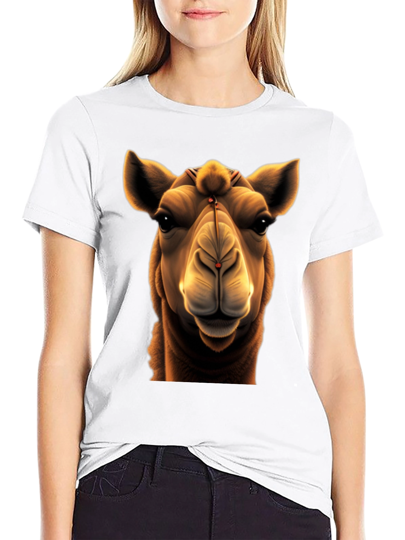 Camel Face Graphic T-Shirt - Unisex Cotton Tee