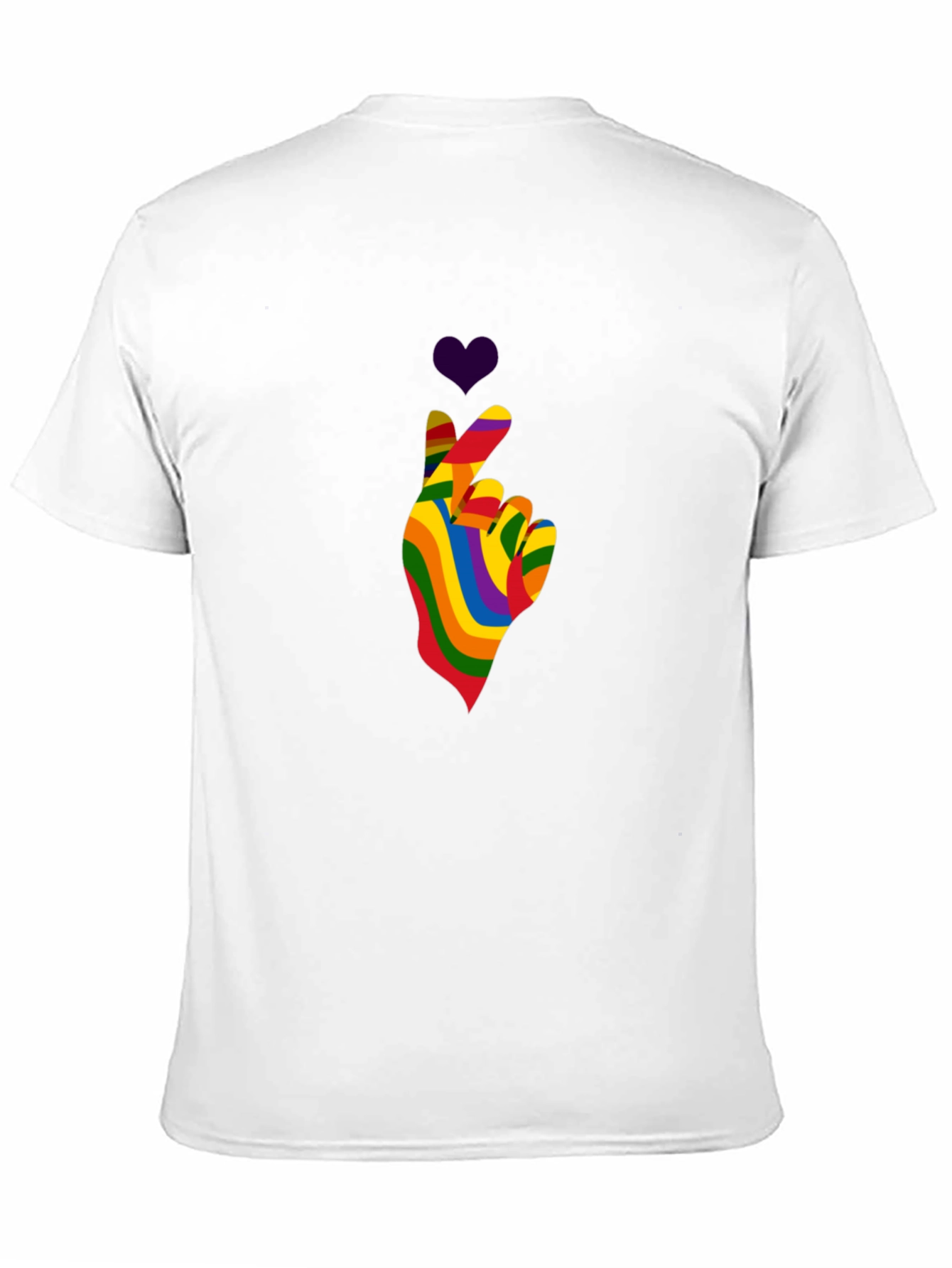 Rainbow Heart Hand Gesture Tee - Pride Love T-Shirt
