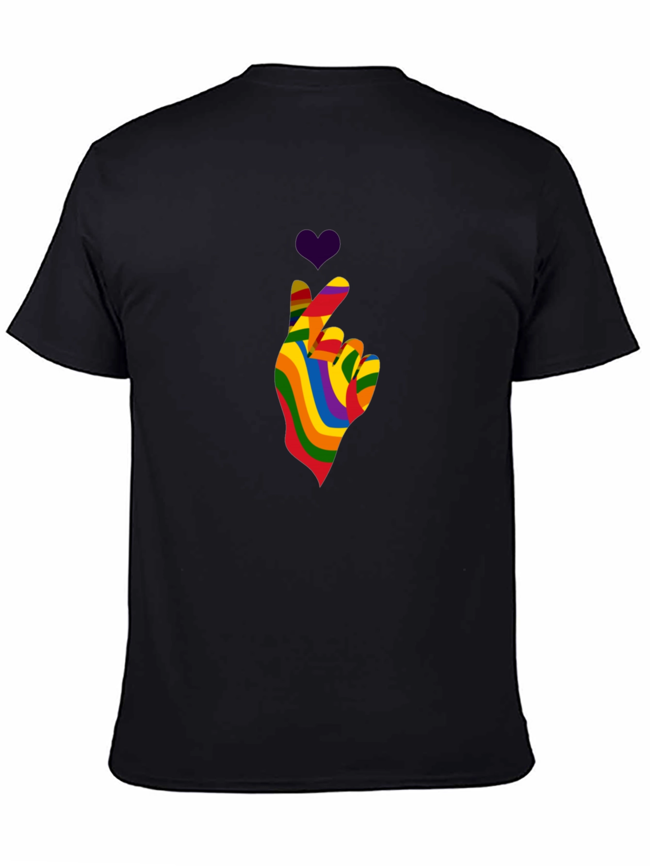 Rainbow Heart Hand Gesture Tee - Pride Love T-Shirt