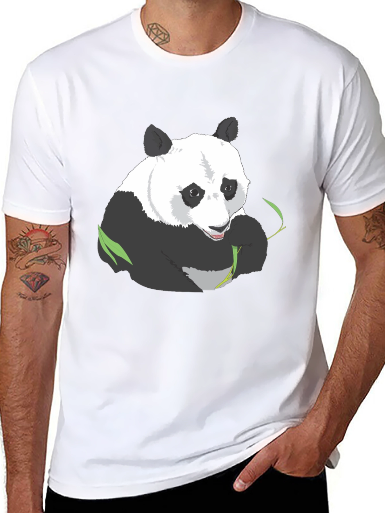 Panda Graphic Tee - Black Casual T-Shirt