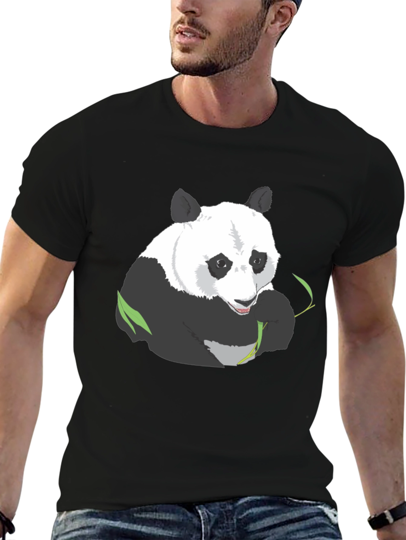 Panda Graphic Tee - Black Casual T-Shirt