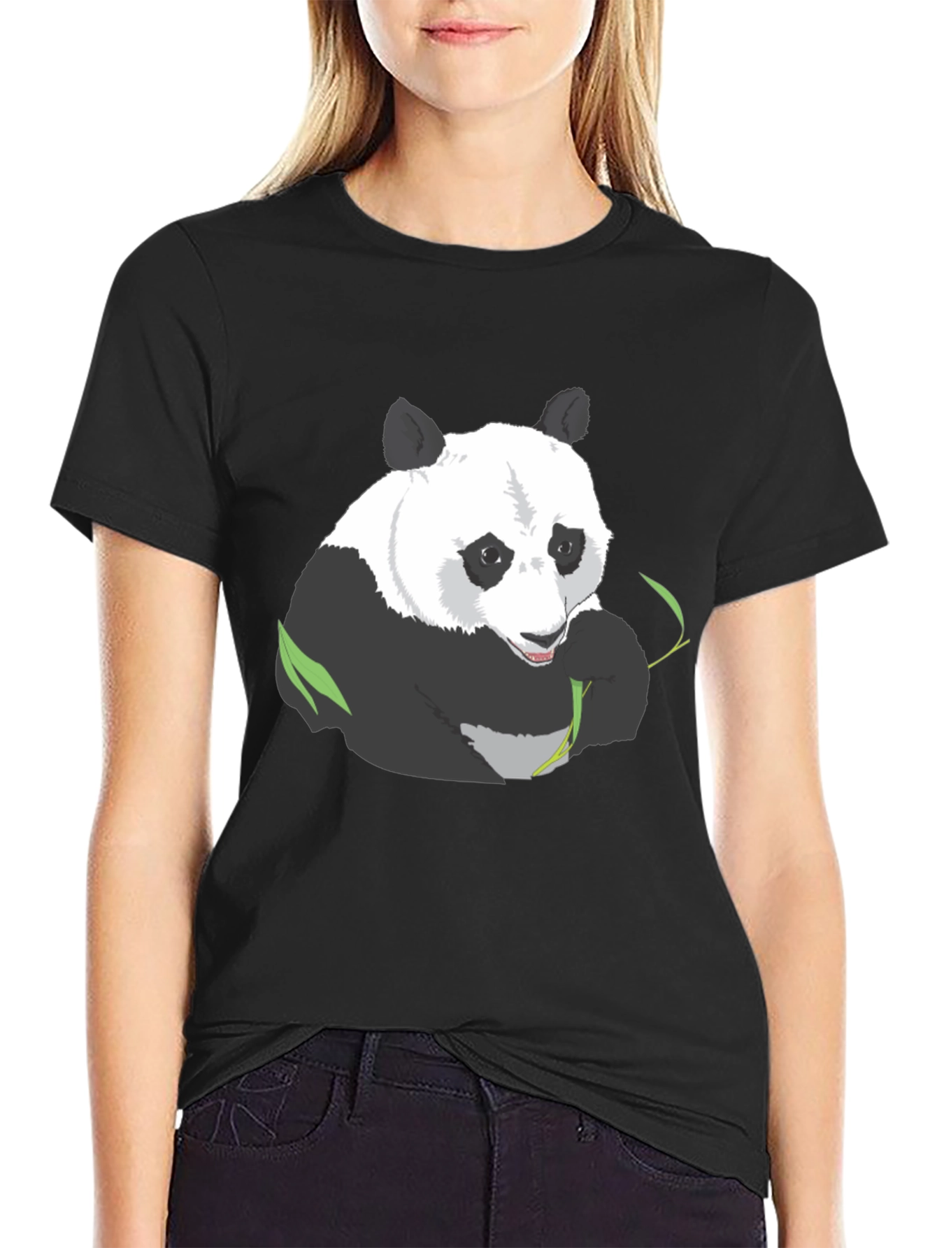 Panda Graphic Tee - Black Casual T-Shirt