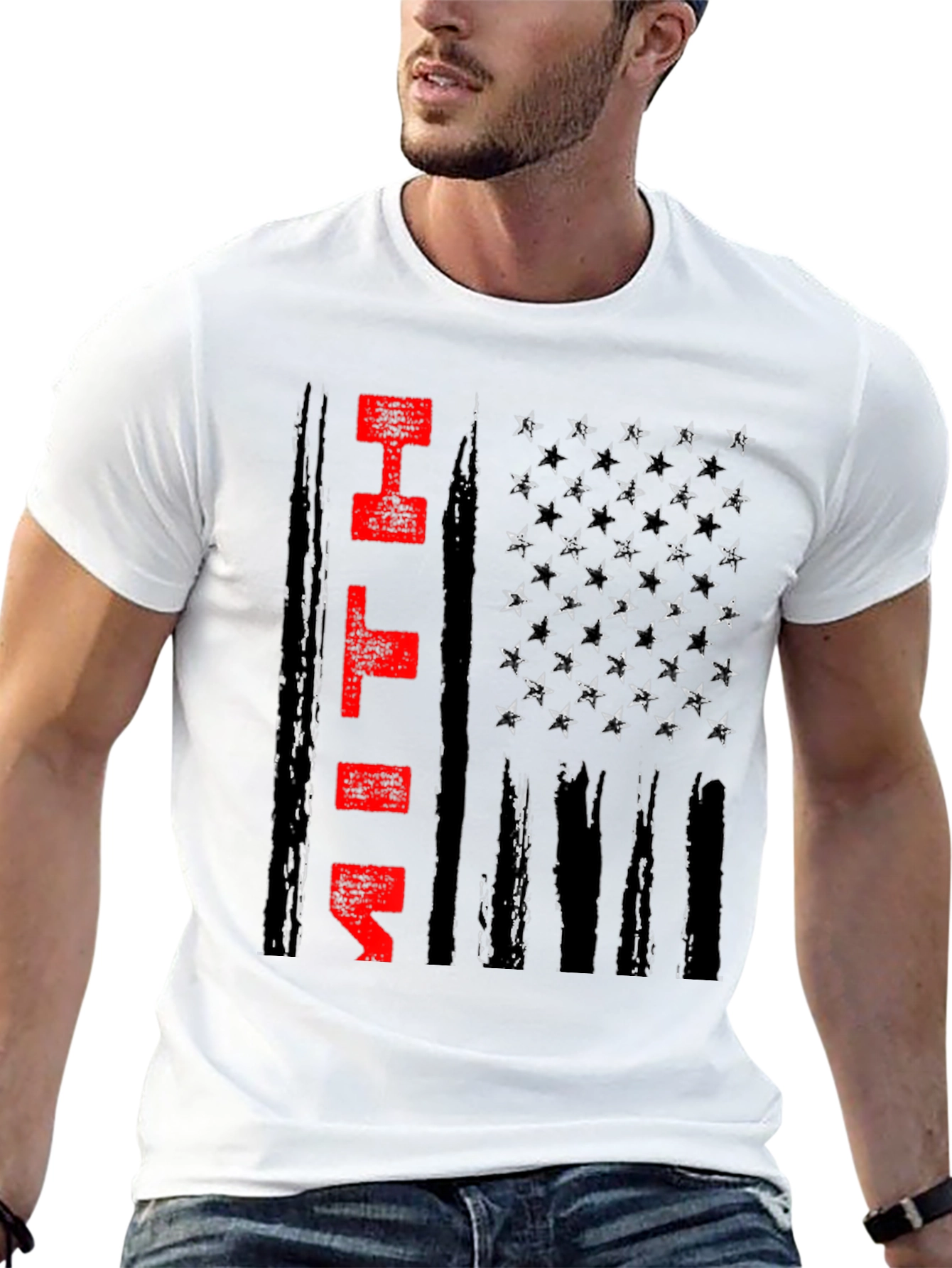 Fitness Flag Graphic Tee - Gym Motivation Shirt