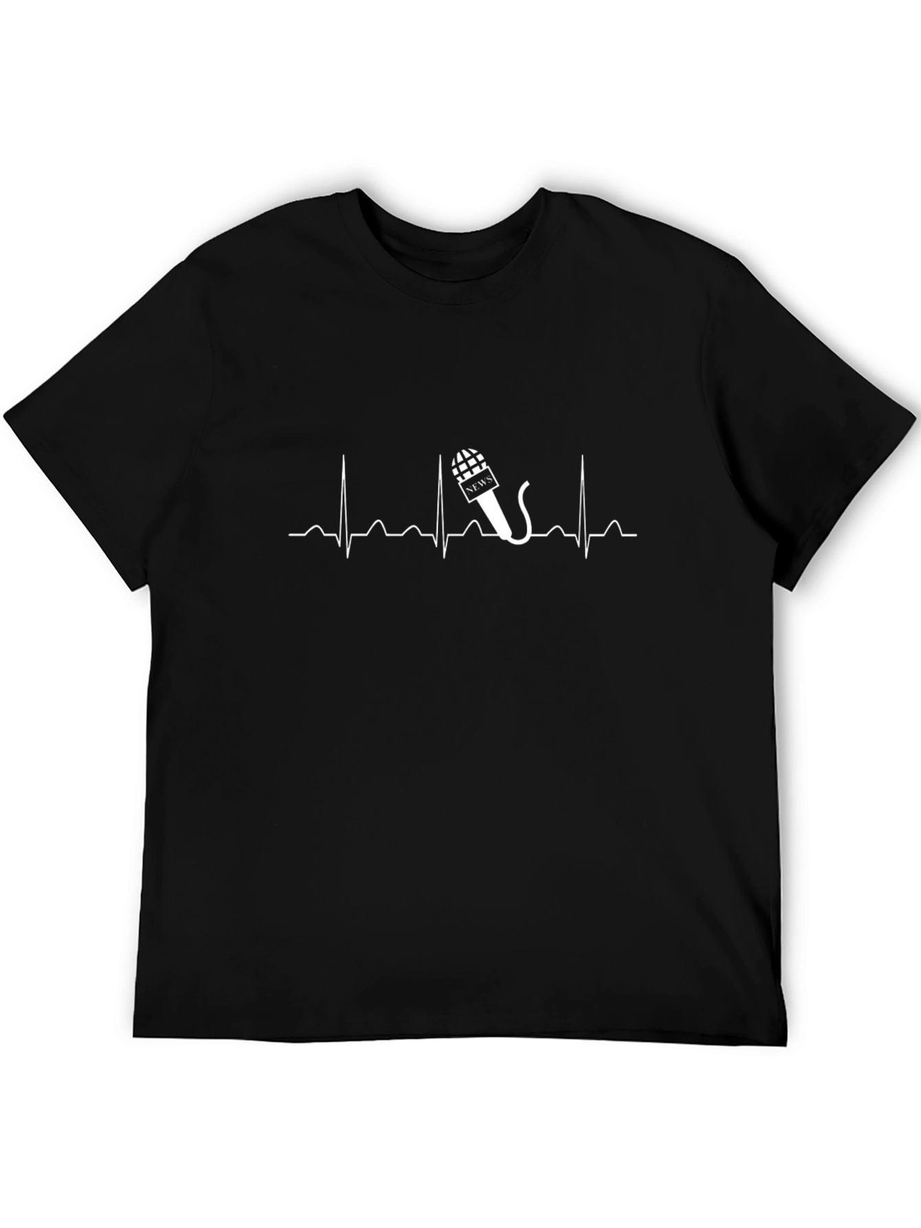 News Beat T-Shirt - Heartbeat Microphone Tee
