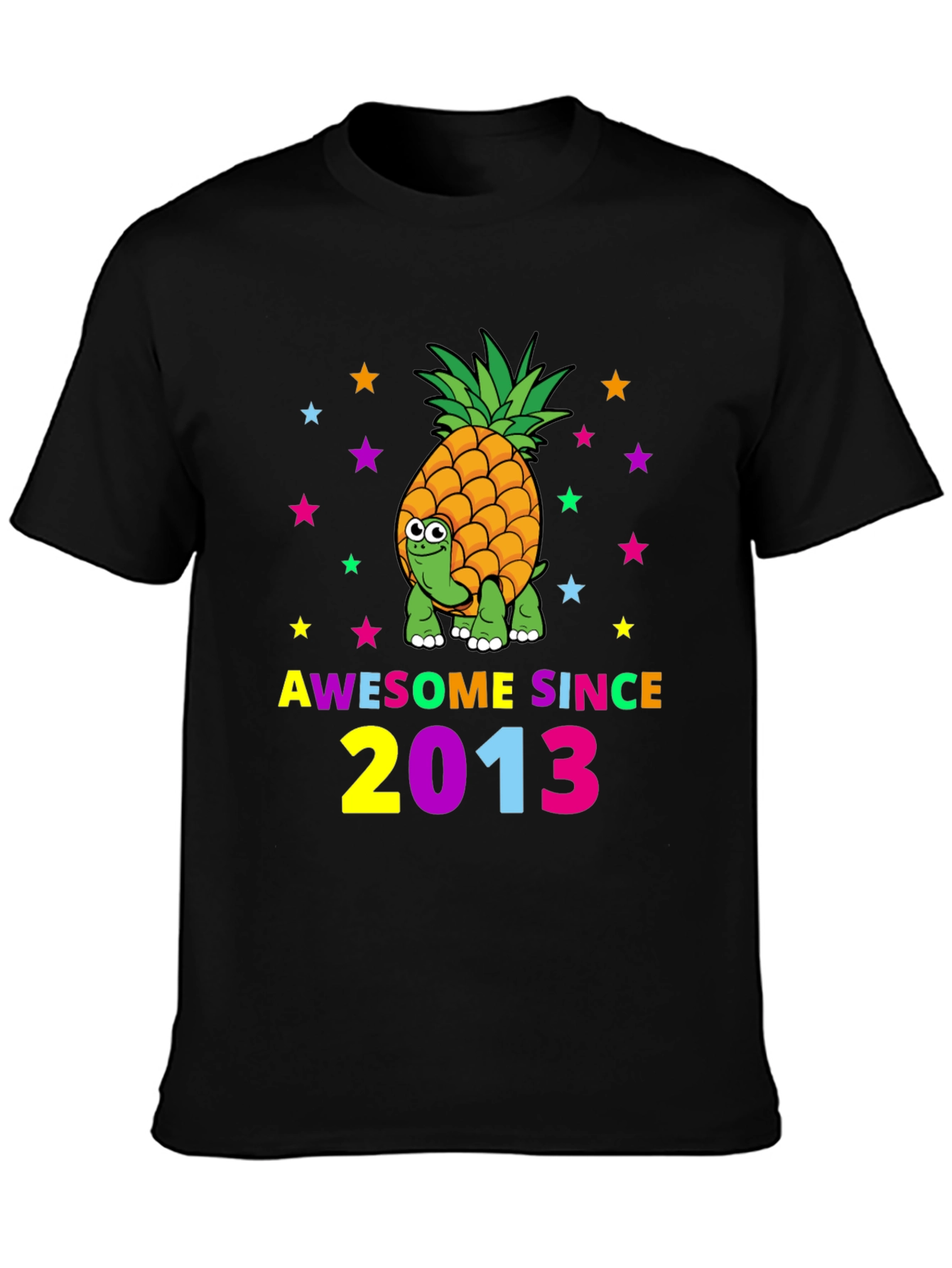 Awesome Since 2013 Pineapple Turtle Graphic T-Shirt