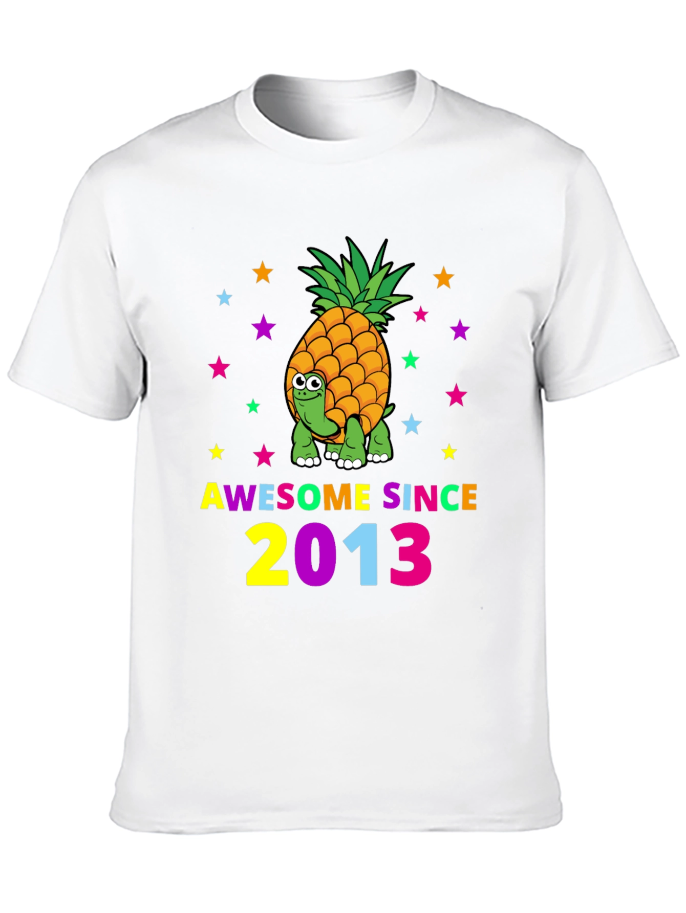 Awesome Since 2013 Pineapple Turtle Graphic T-Shirt