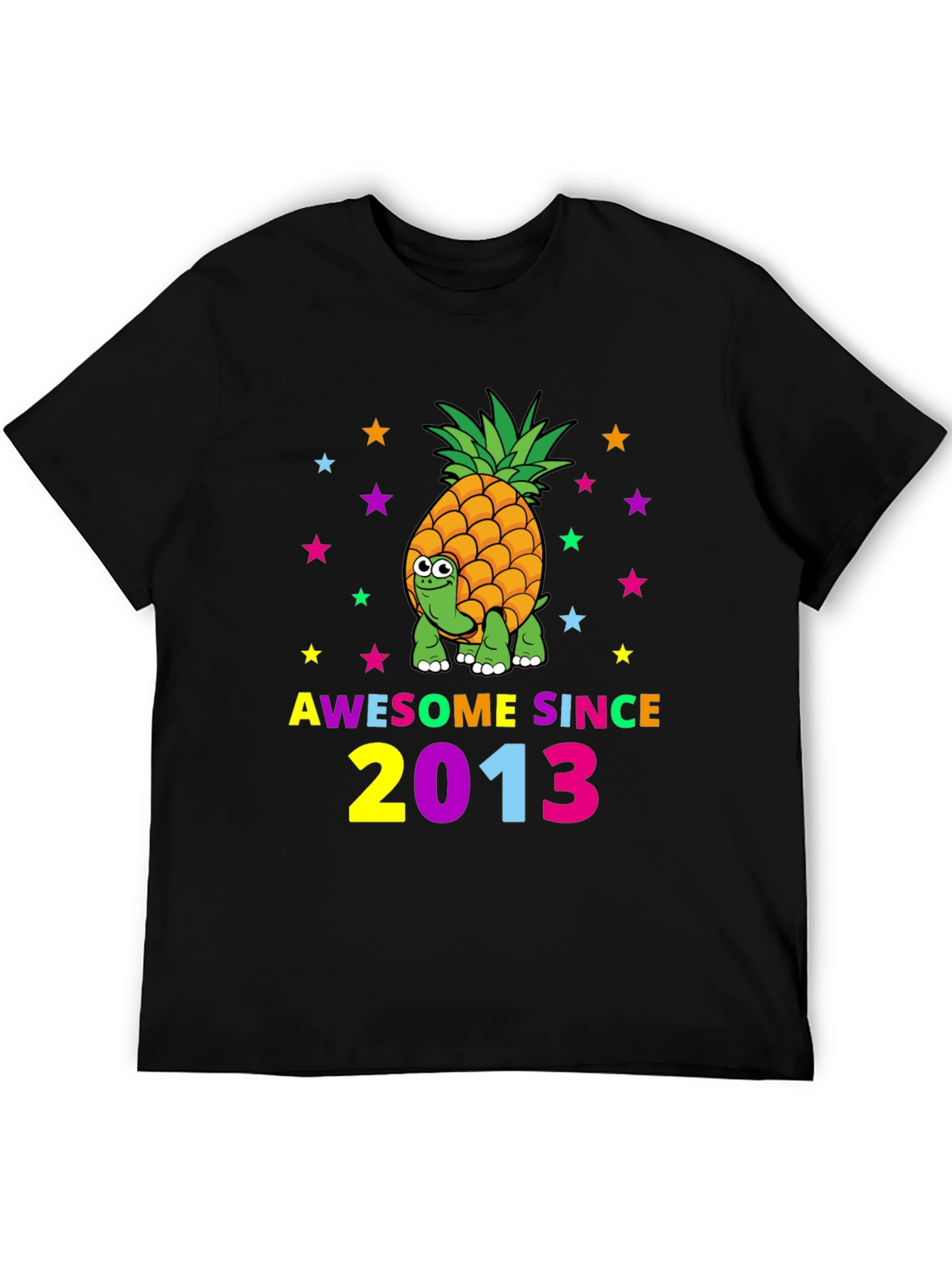 Awesome Since 2013 Pineapple Turtle Graphic T-Shirt