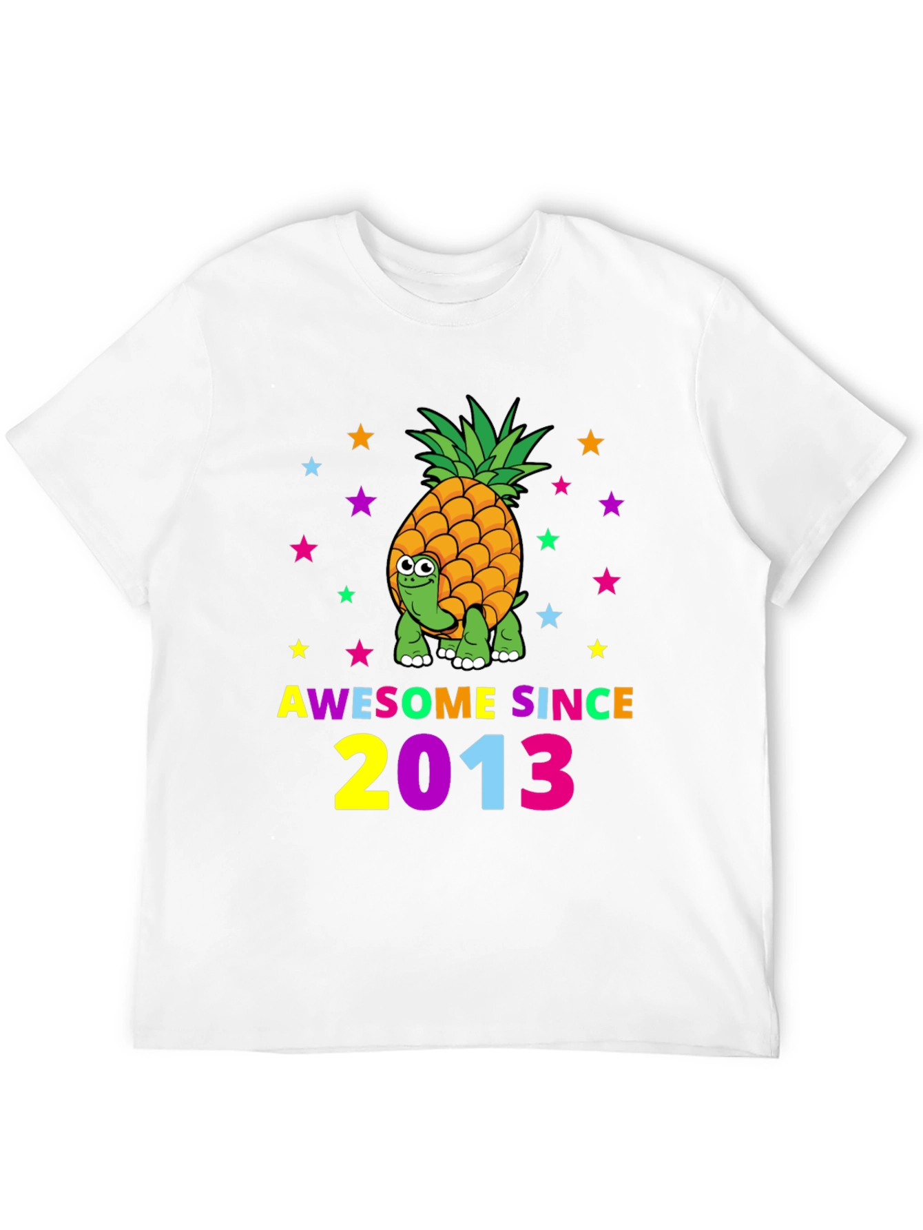 Awesome Since 2013 Pineapple Turtle Graphic T-Shirt