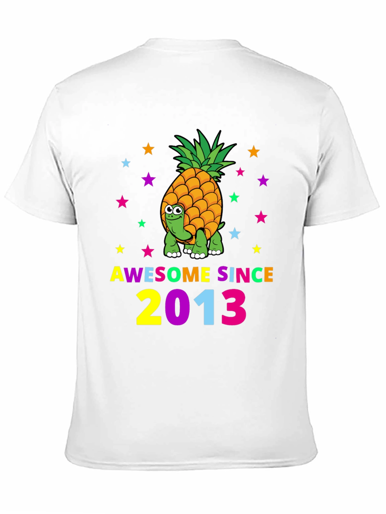 Awesome Since 2013 Pineapple Turtle Graphic T-Shirt