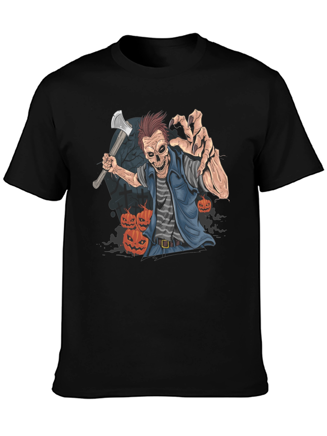 Halloween Zombie Axe Graphic T-Shirt