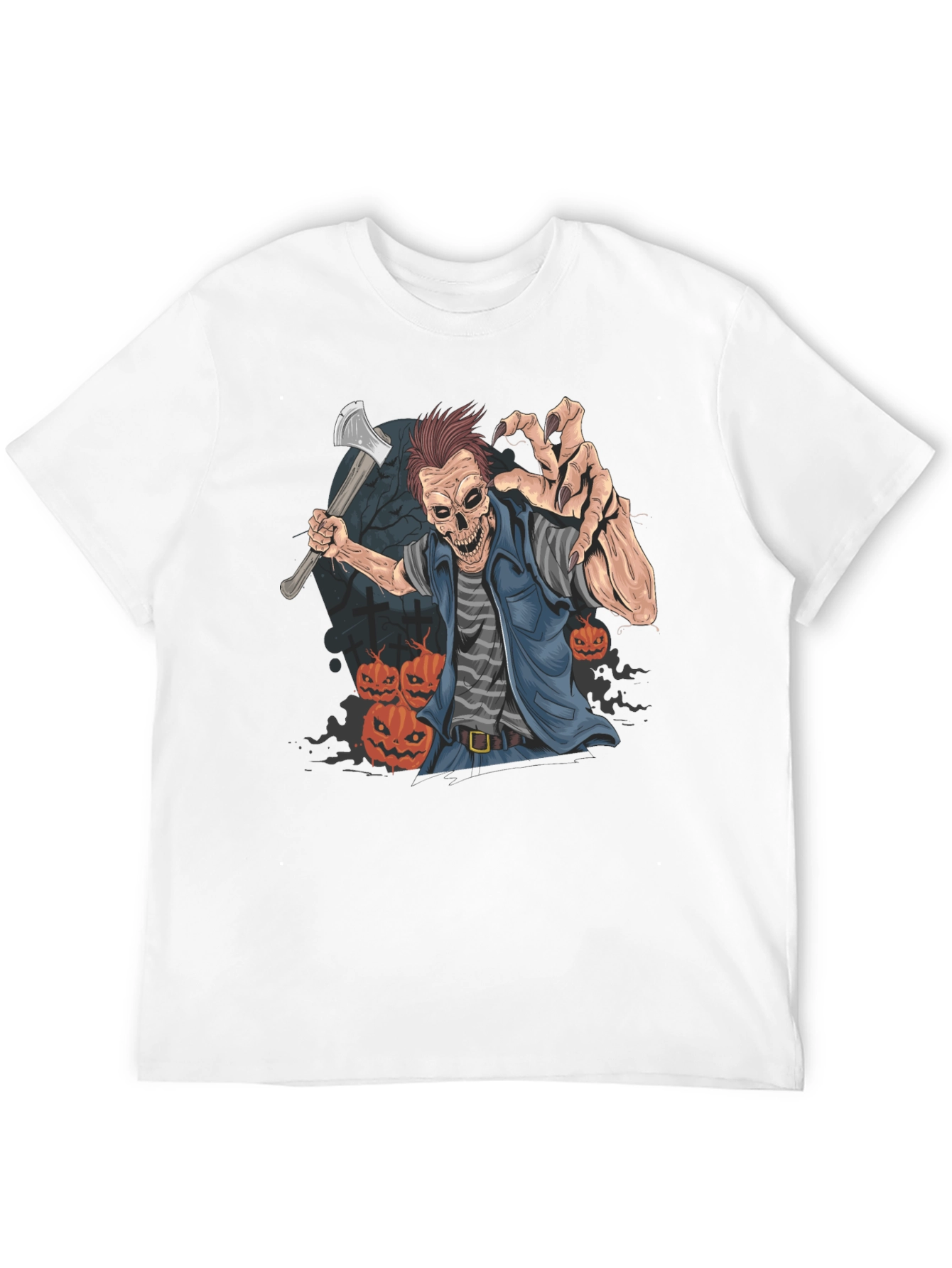 Halloween Zombie Axe Graphic T-Shirt