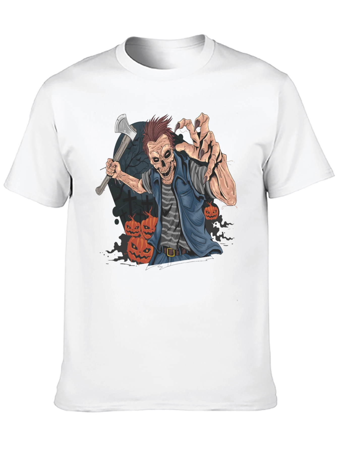 Halloween Zombie Axe Graphic T-Shirt