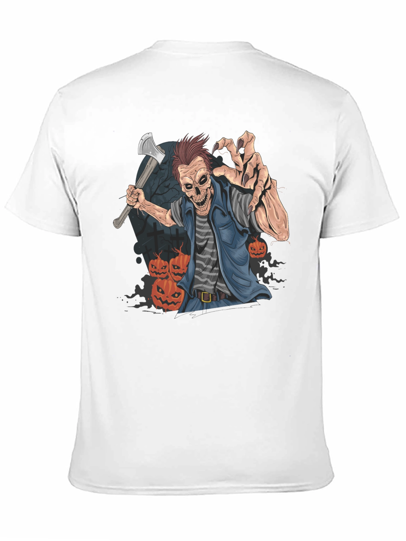 Halloween Zombie Axe Graphic T-Shirt