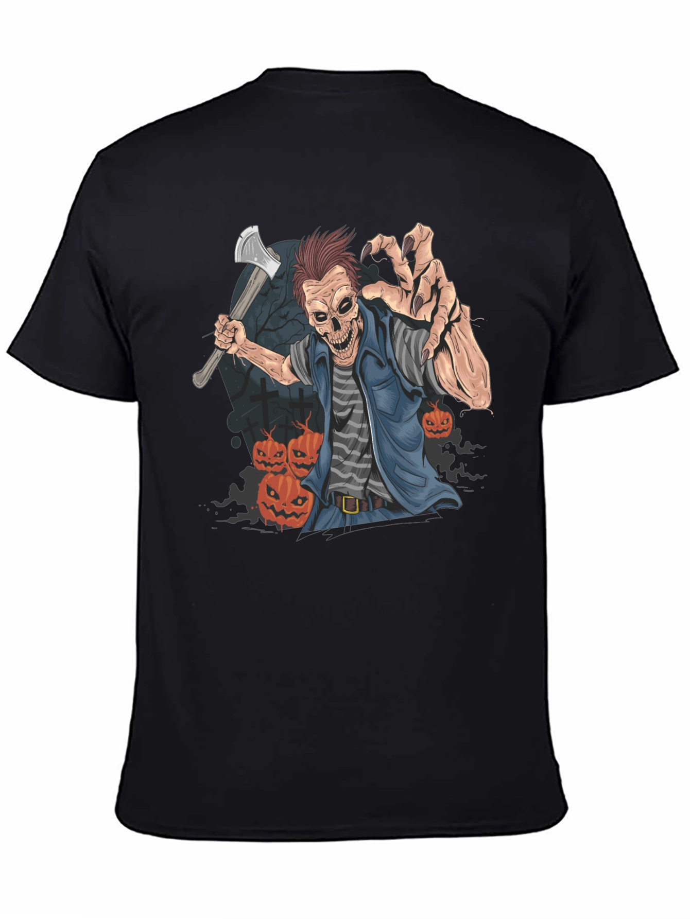 Halloween Zombie Axe Graphic T-Shirt