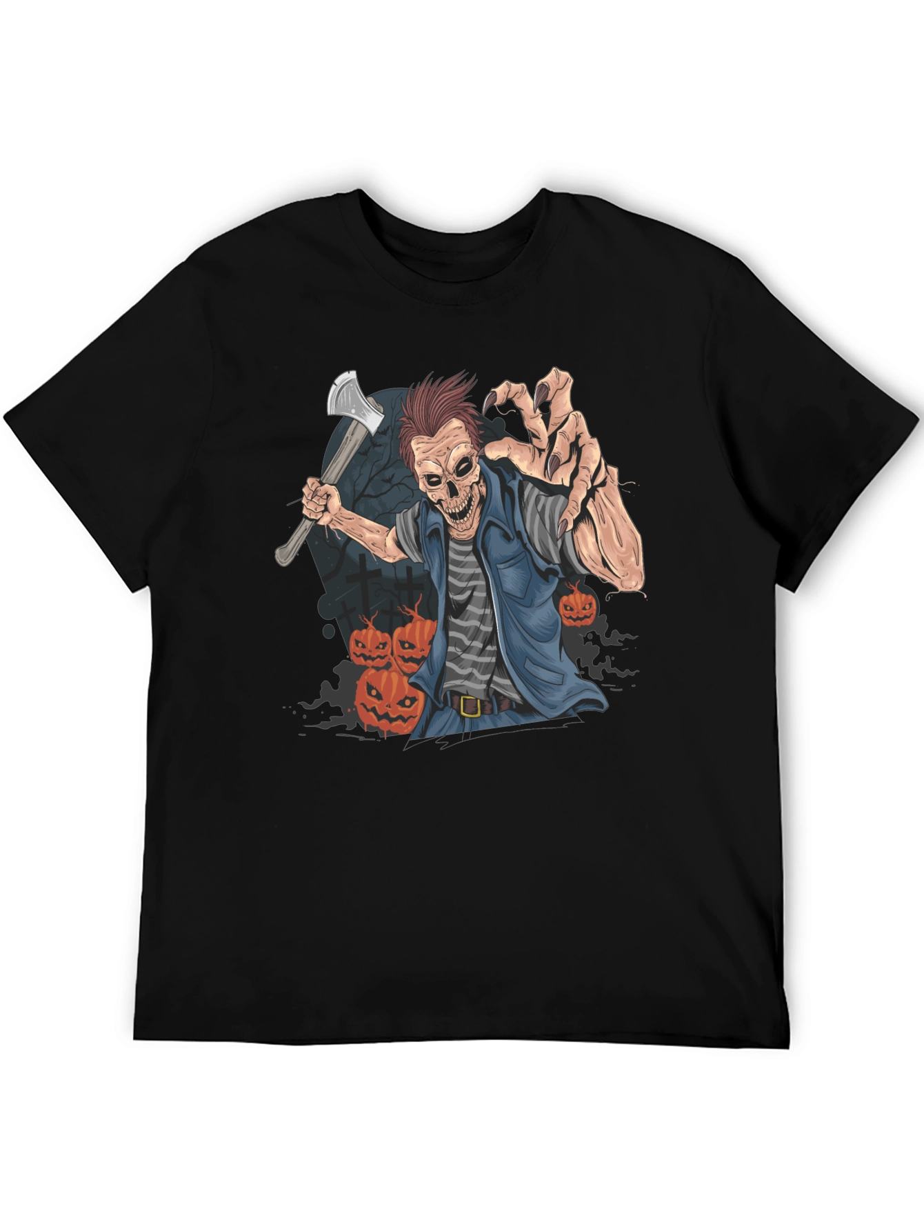 Halloween Zombie Axe Graphic T-Shirt