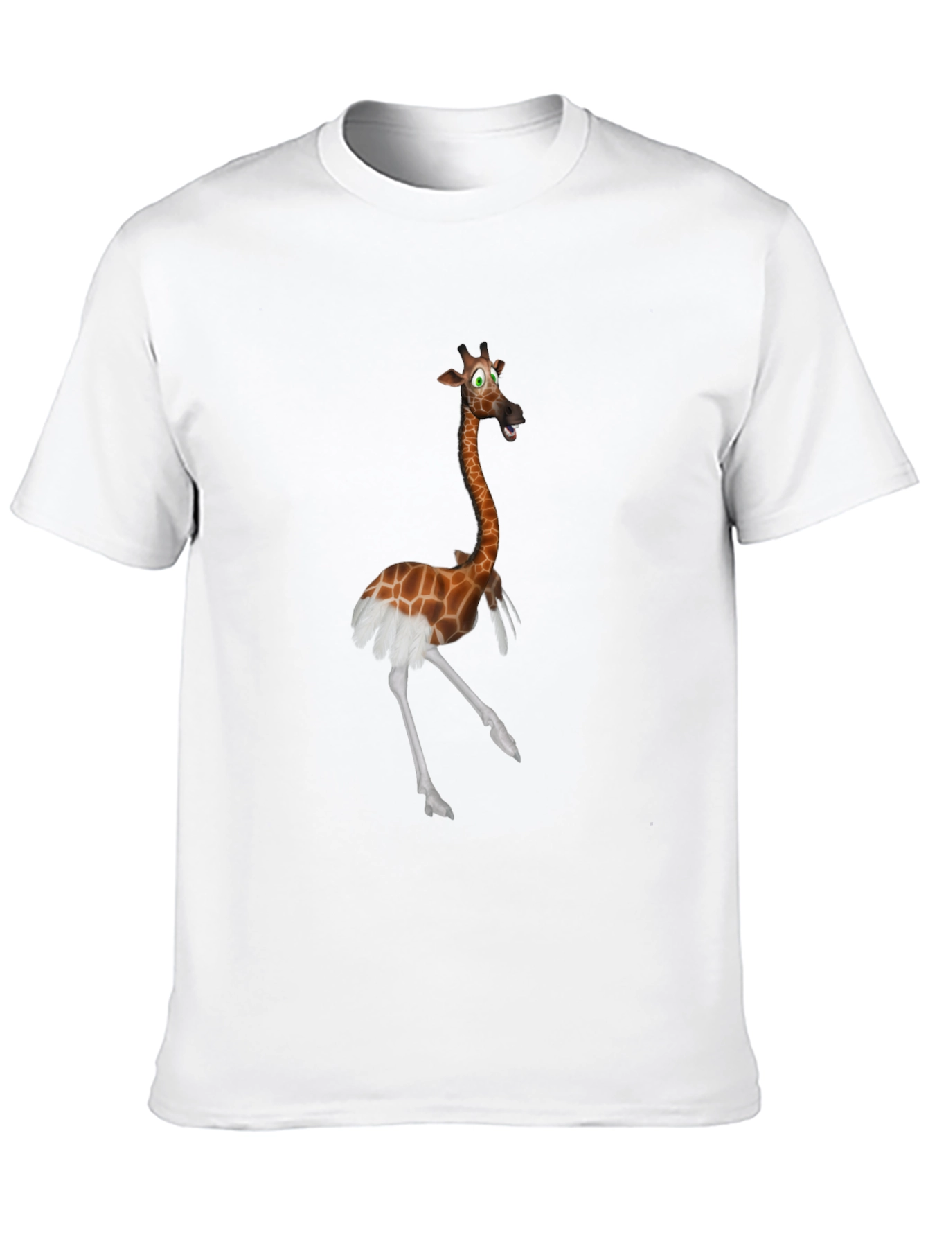 Giraffe Ostrich Hybrid Black T-Shirt