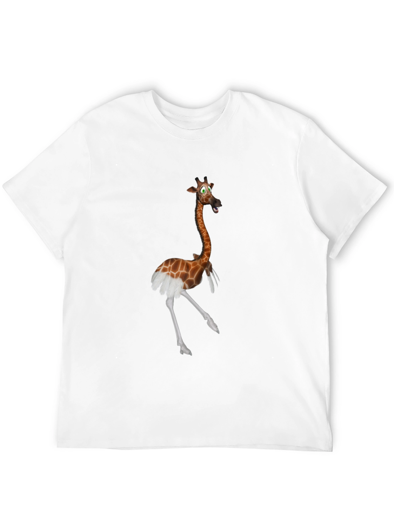 Giraffe Ostrich Hybrid Black T-Shirt