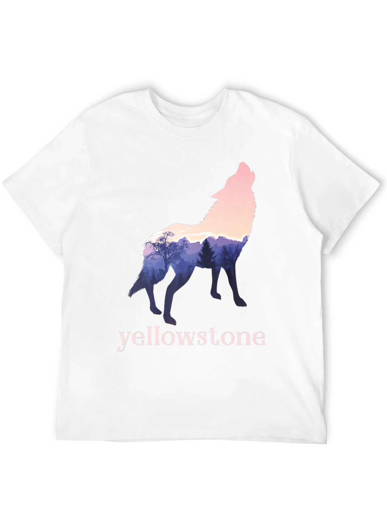 Yellowstone Wolf Silhouette Graphic Tee - Nature Inspired