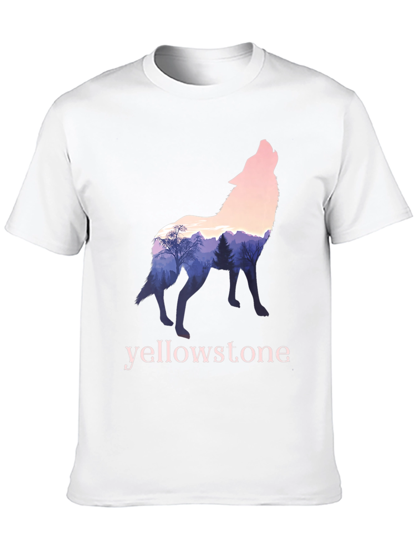 Yellowstone Wolf Silhouette Graphic Tee - Nature Inspired