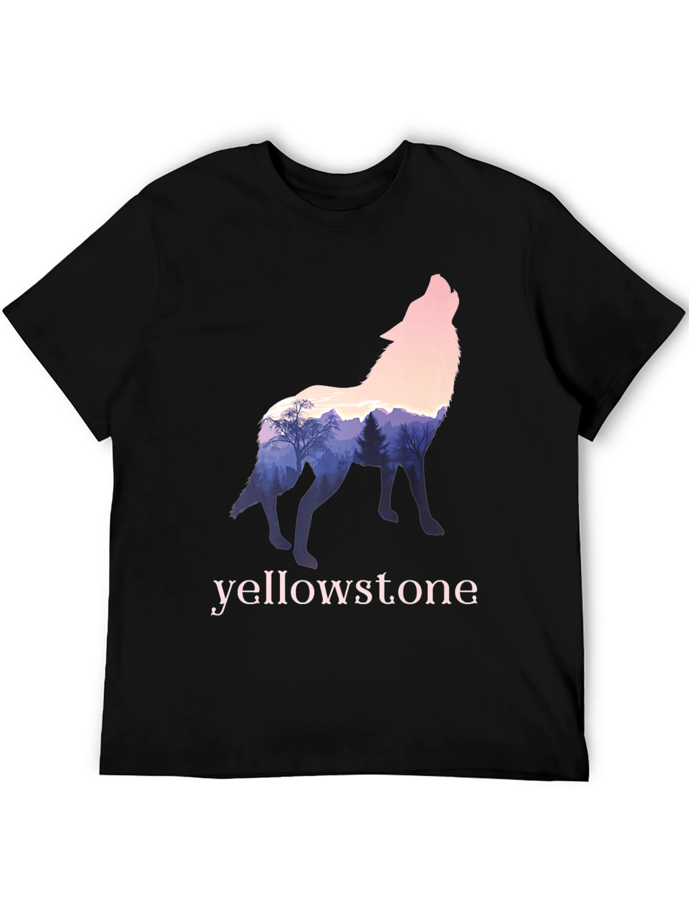 Yellowstone Wolf Silhouette Graphic Tee - Nature Inspired