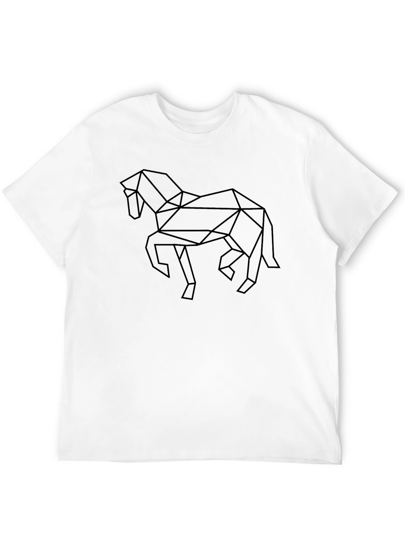 Geometric Horse Graphic Tee - Black