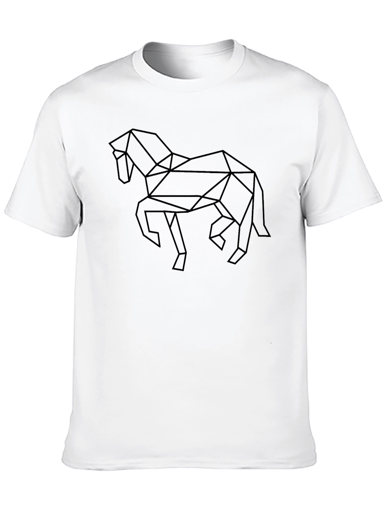 Geometric Horse Graphic Tee - Black