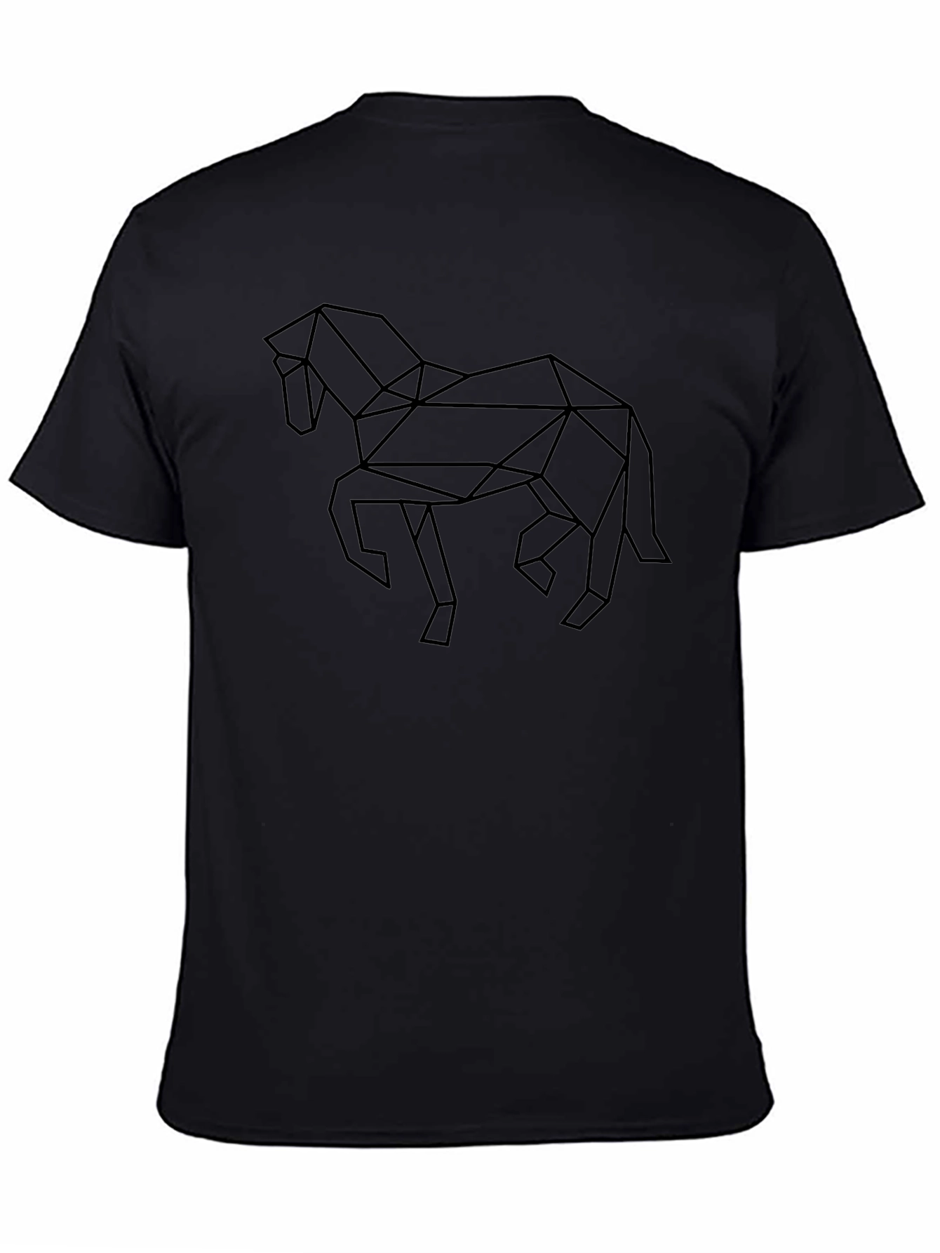 Geometric Horse Graphic Tee - Black