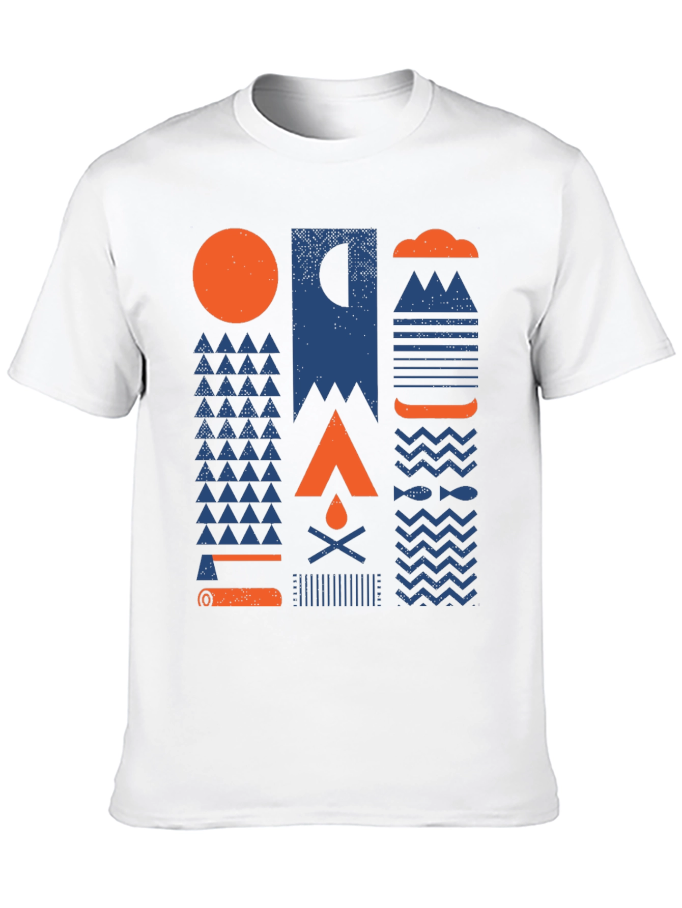 Geometric Camping Graphic Tee - Adventure Ready Shirt