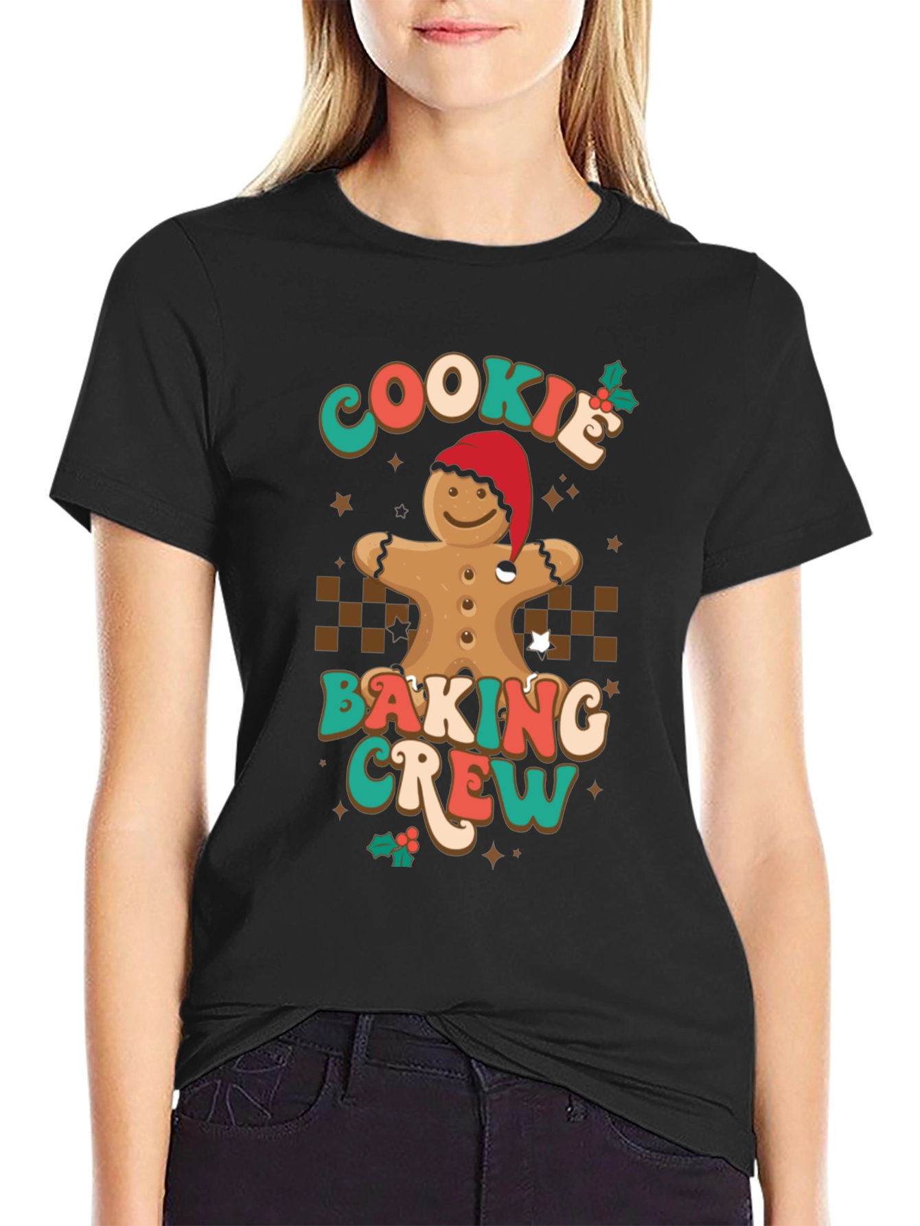Cookie Baking Crew T-Shirt Gingerbread Christmas Tee