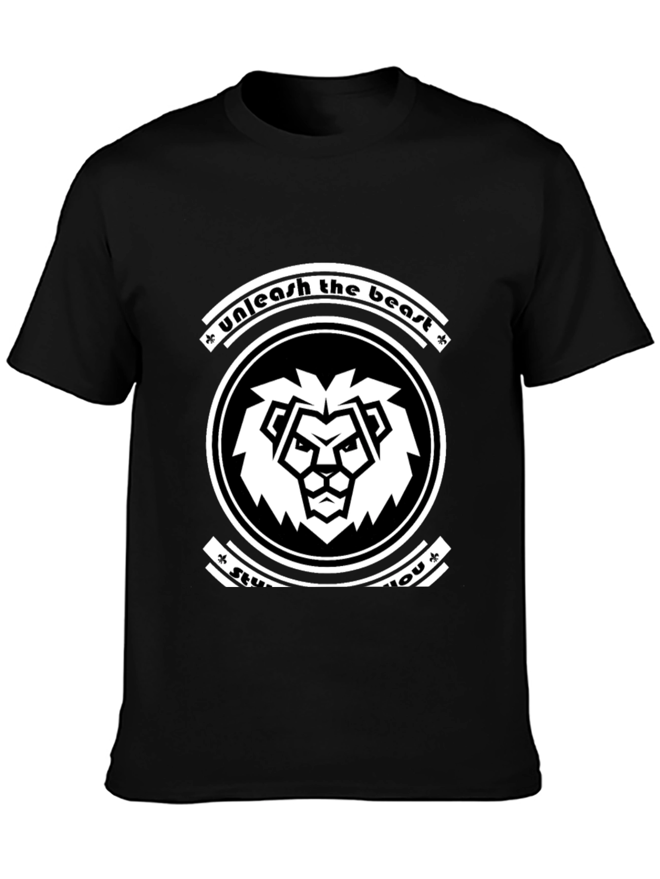 Unleash the Beast Graphic T-Shirt - Black Lion Design
