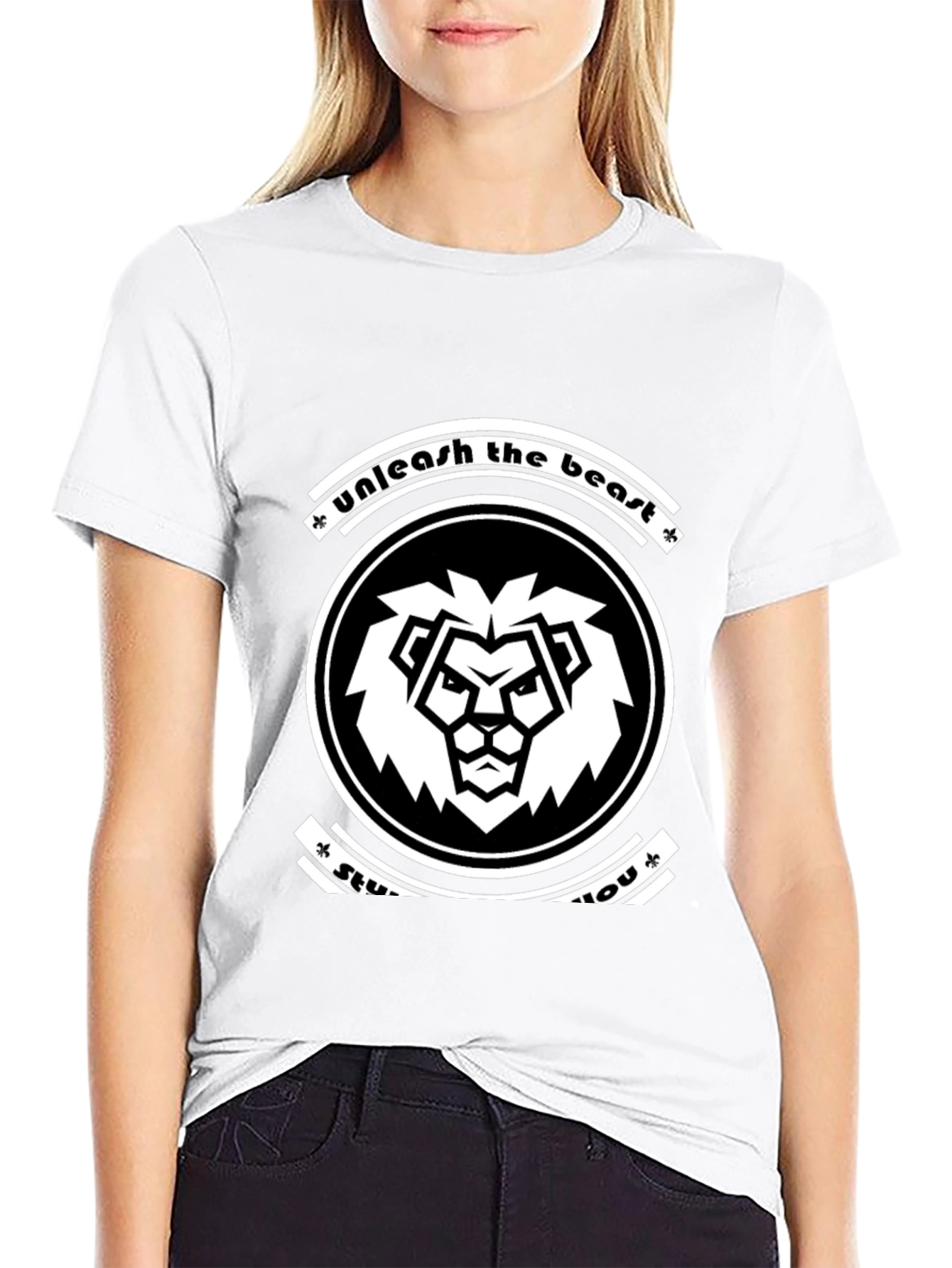 Unleash the Beast Graphic T-Shirt - Black Lion Design