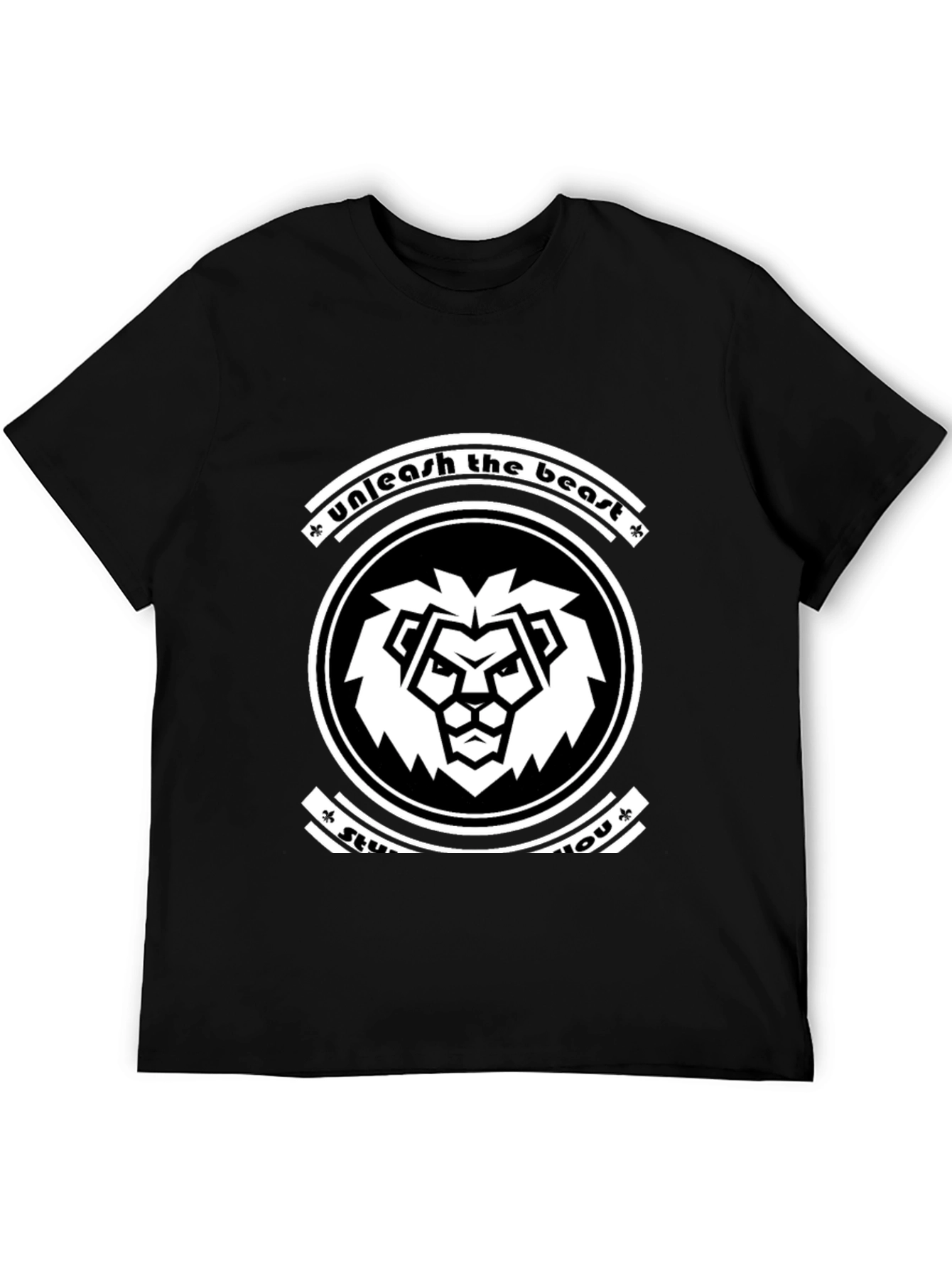 Unleash the Beast Graphic T-Shirt - Black Lion Design