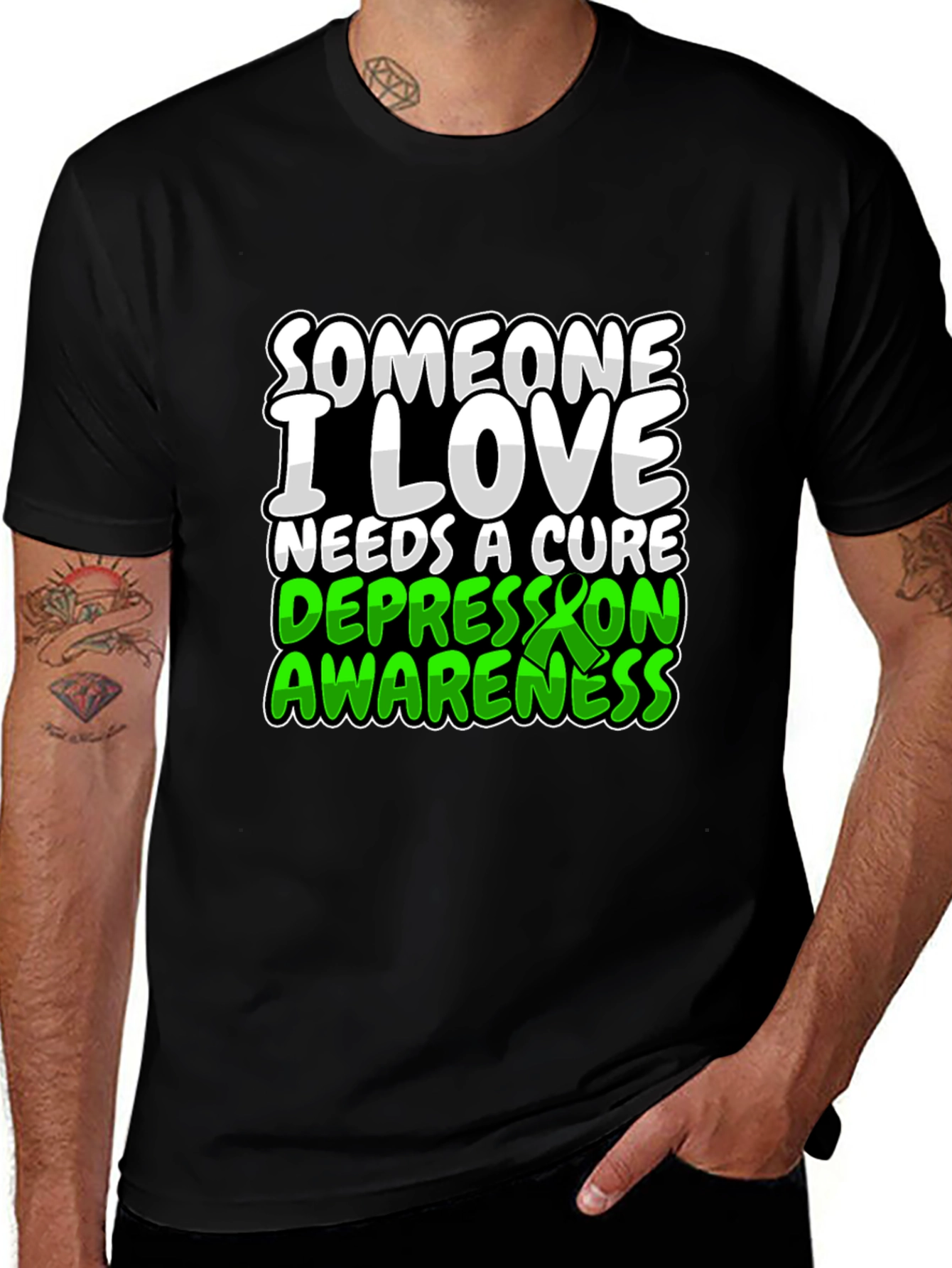 Depression Awareness Black T-Shirt
