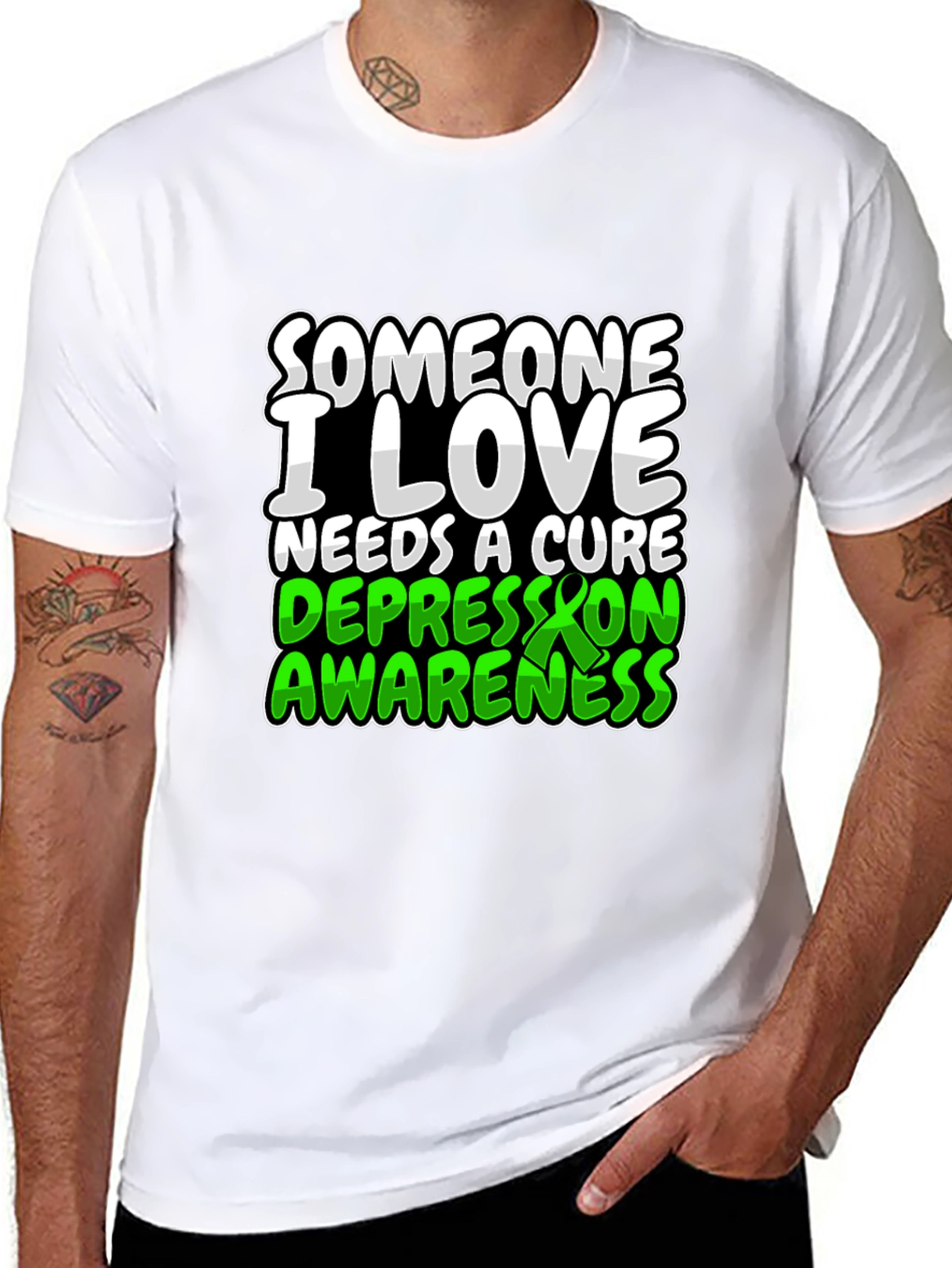 Depression Awareness Black T-Shirt