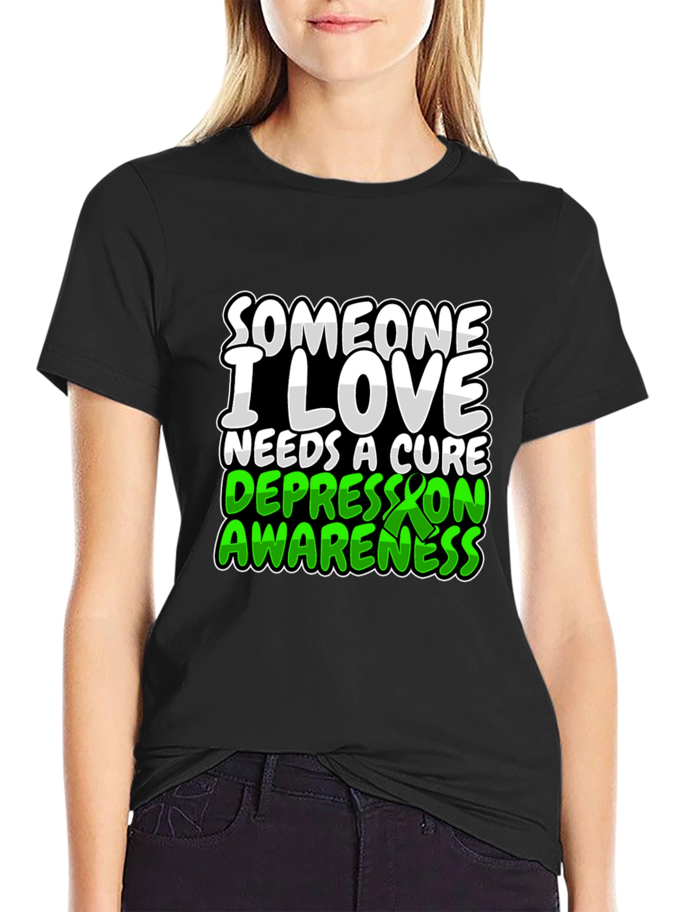 Depression Awareness Black T-Shirt